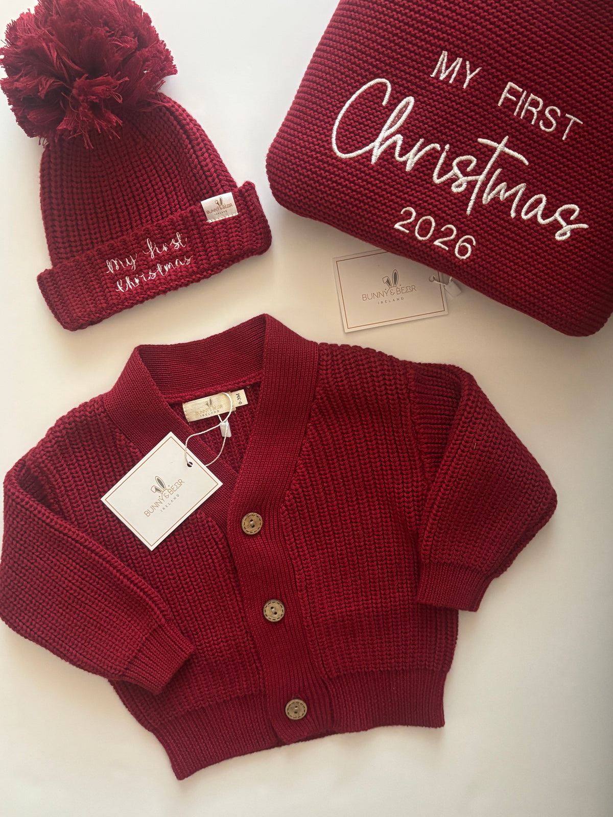 BABY KNIT DARK RED CARDIGAN