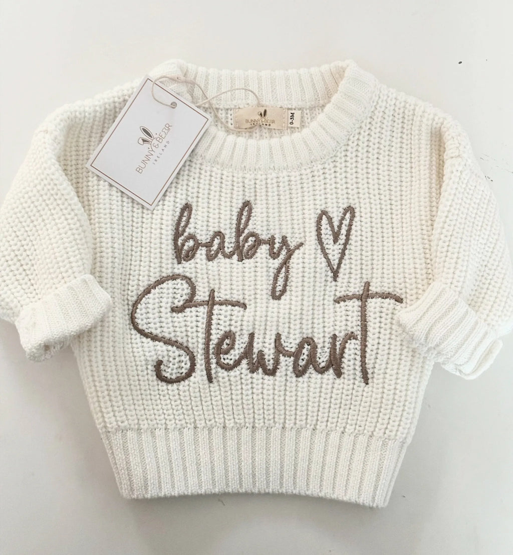 Ivory Knit Jumper (Personalisation Available)