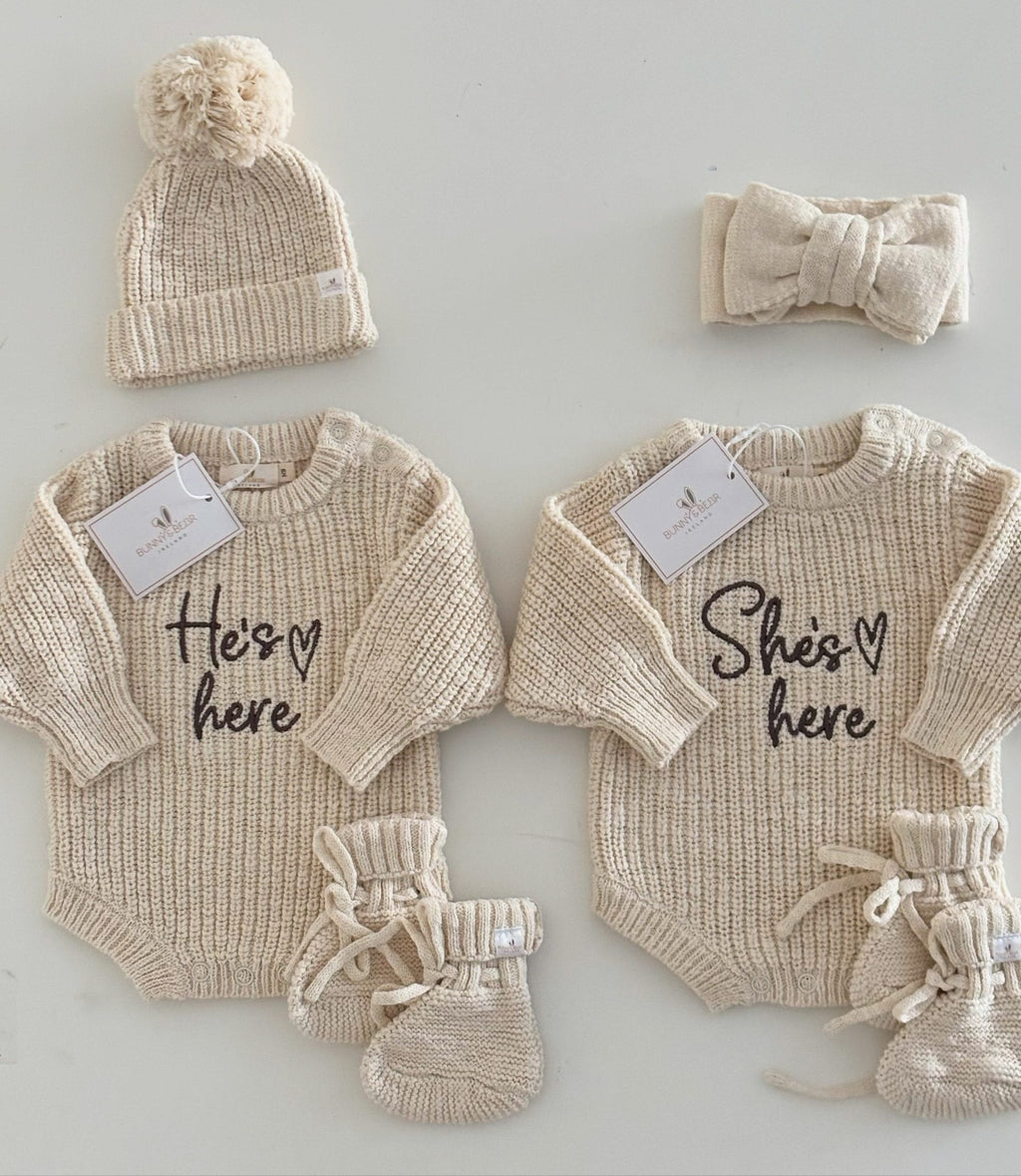 Neutral Twin Birth Announcement Set (Colour Options & Personalisation Available)