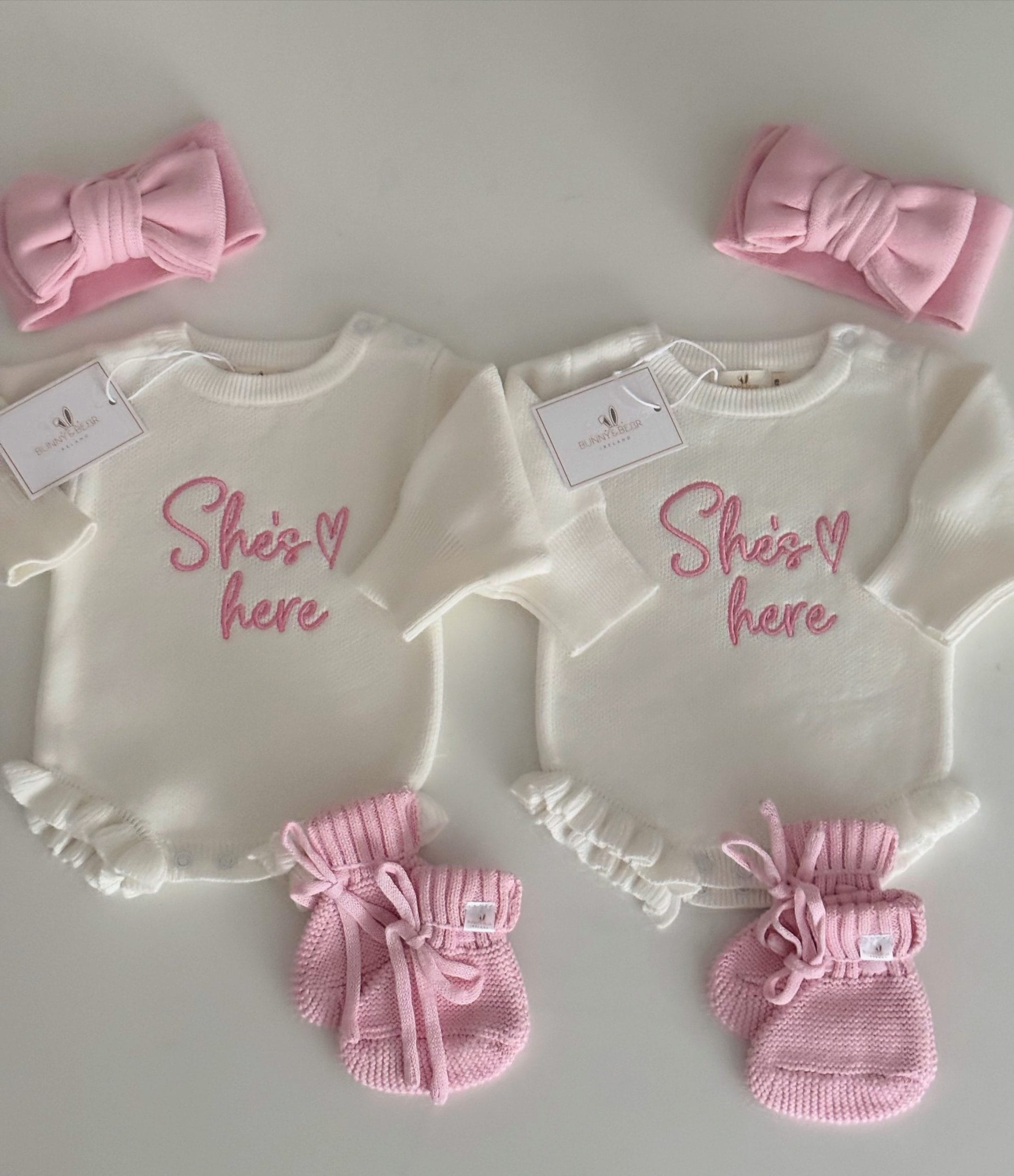 Coloured Twin Birth Announcement Set (Colour Options & Personalisation Available)