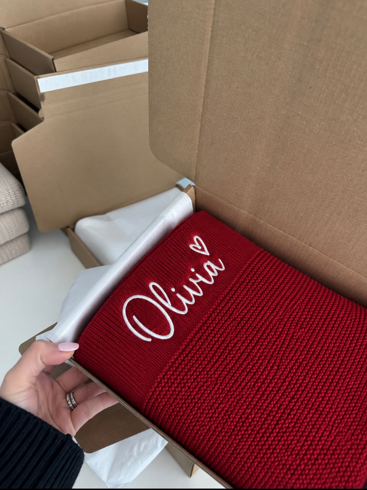 Festive Red Personalised Blanket
