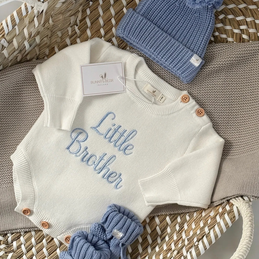 Sea Blue Button Romper Bundle (Personalisation Available)