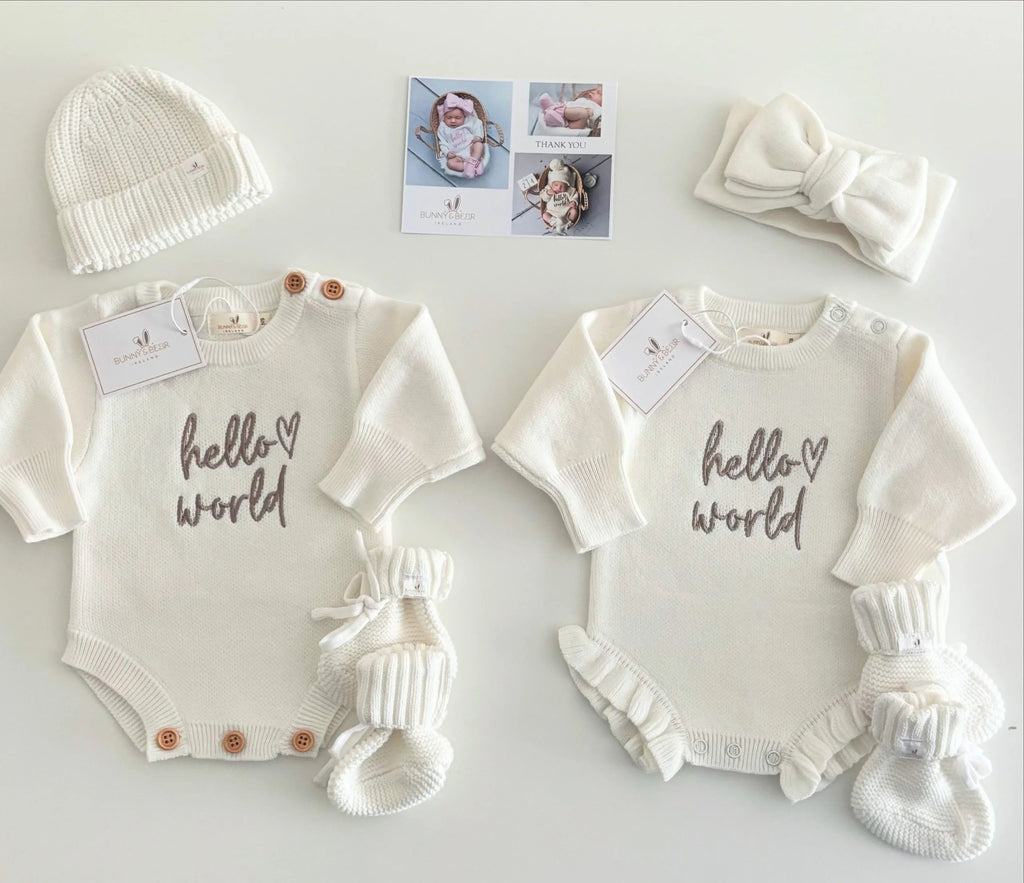 Neutral Twin Birth Announcement Set (Colour Options & Personalisation Available)