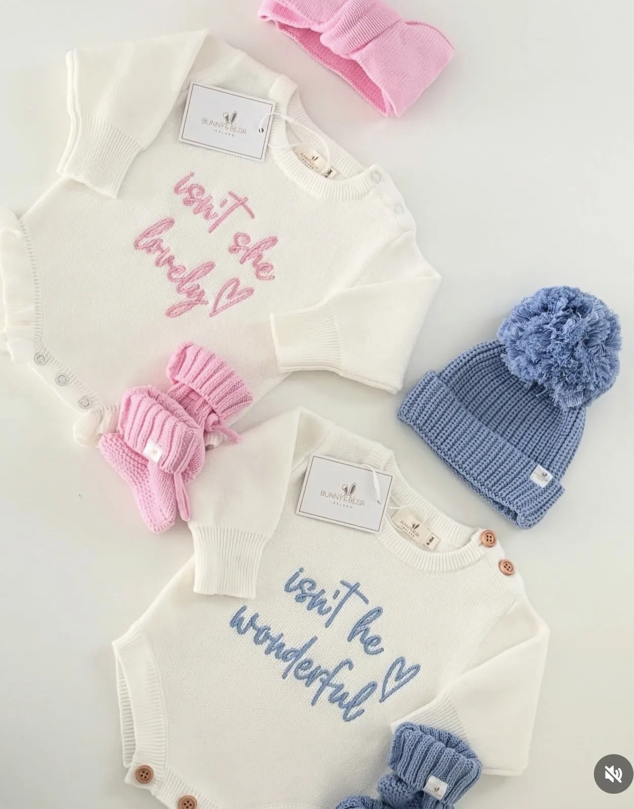 Coloured Twin Birth Announcement Set (Colour Options & Personalisation Available)