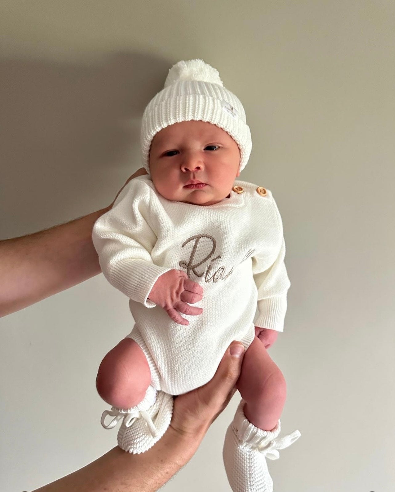 Ivory Button Romper Bundle (Personalise or add your own text)