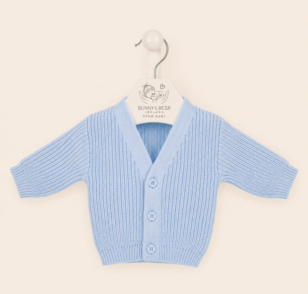 Knitted Ribbed Premature Baby Cardigan
