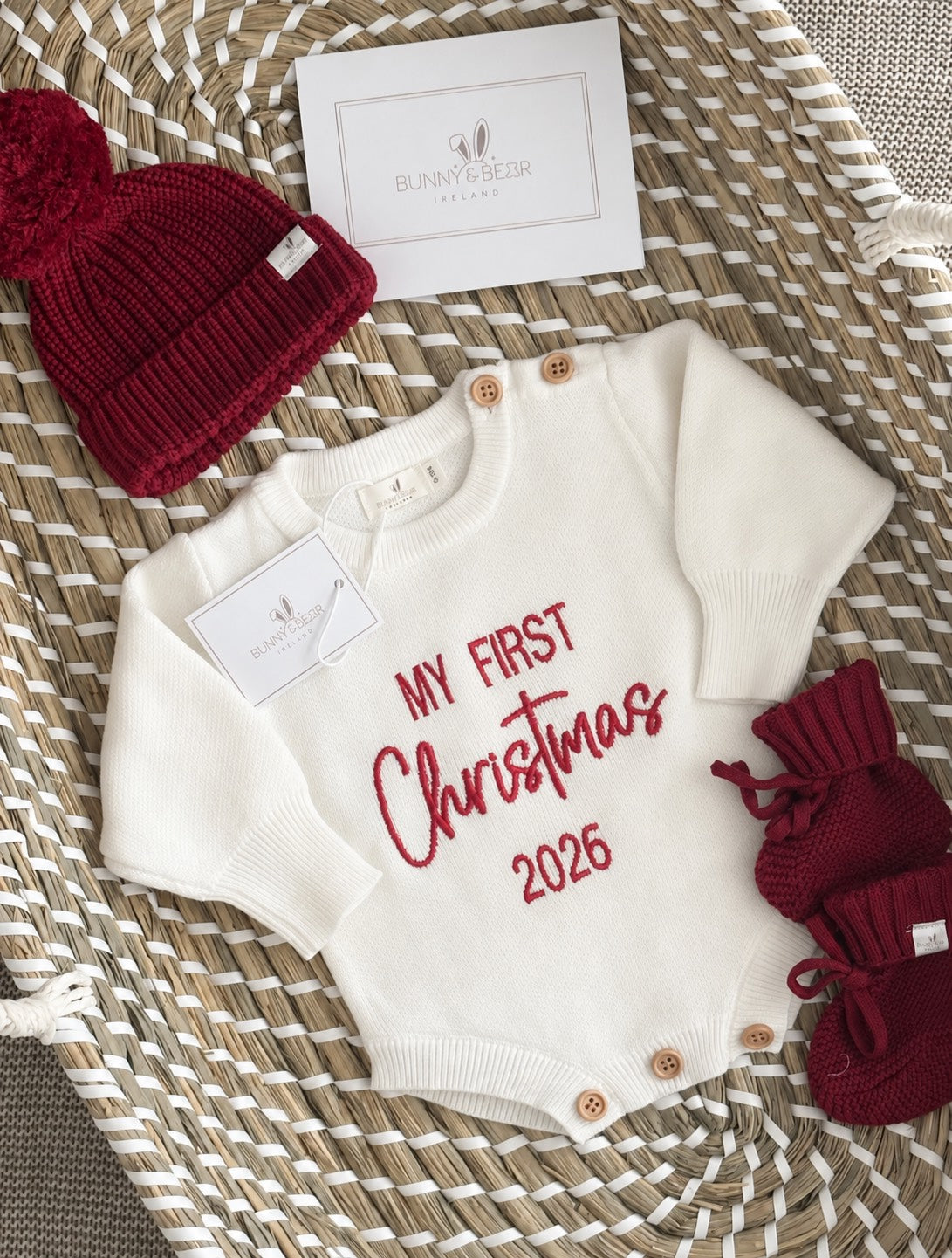 First Christmas Button Romper Bundle (Personalisation Available)