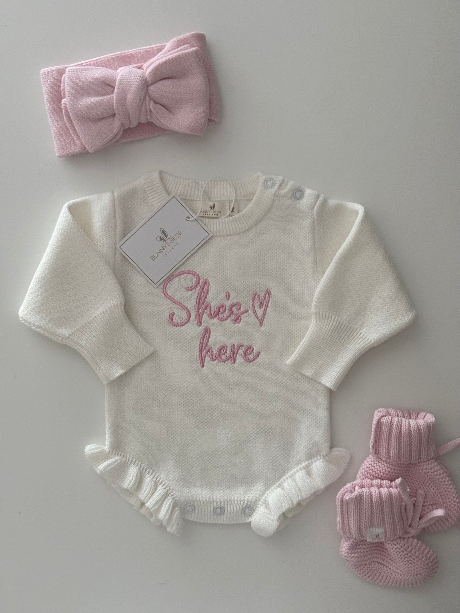 Soft Pink Frill Romper Bundle (Personalisation Available)