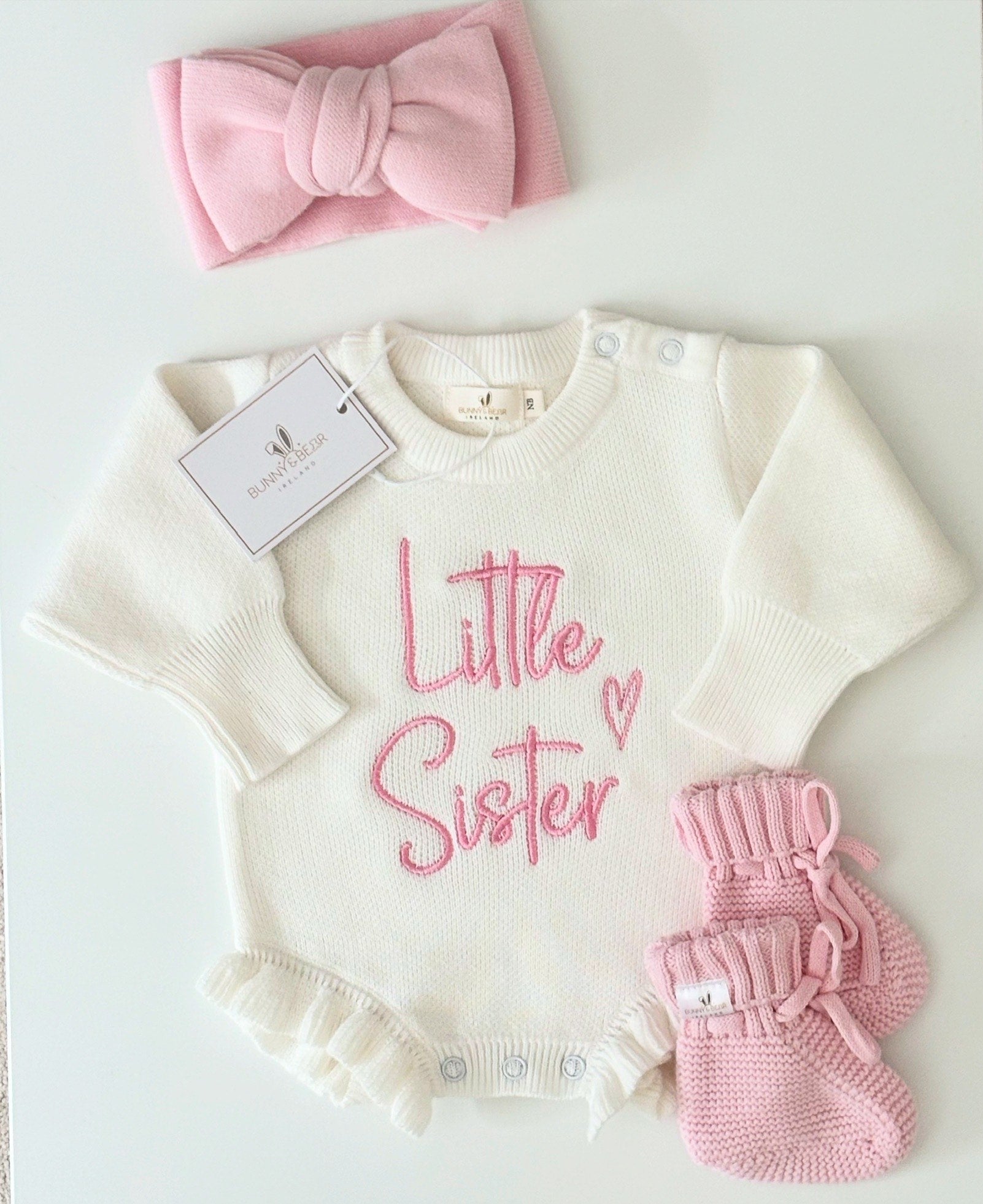 Soft Pink Frill Romper Bundle (Personalisation Available)