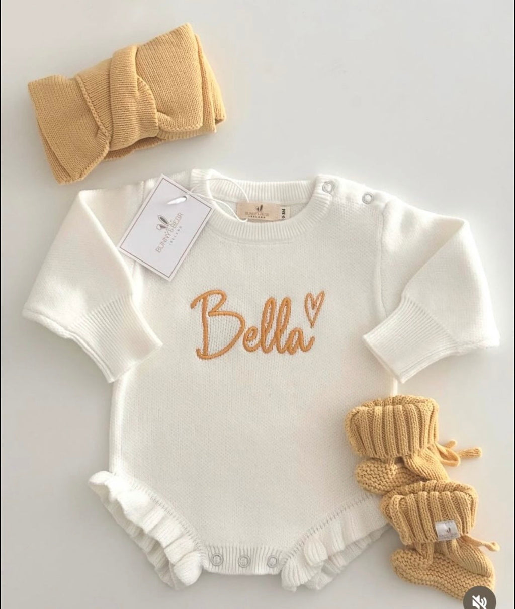 Ochre Frill Romper Bundle (Personalisation Available)