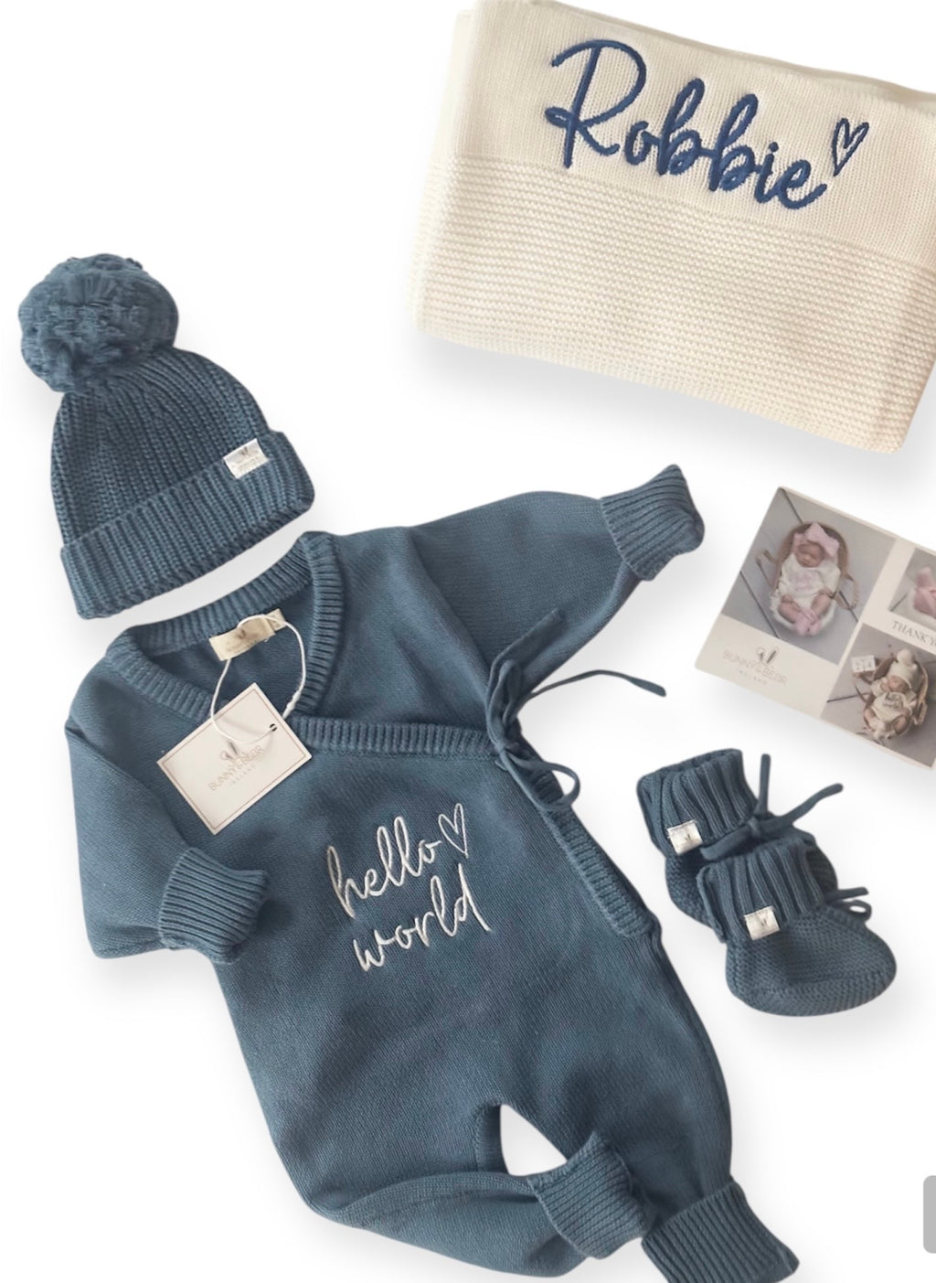 Ocean Blue Romper & Blanket Bundle