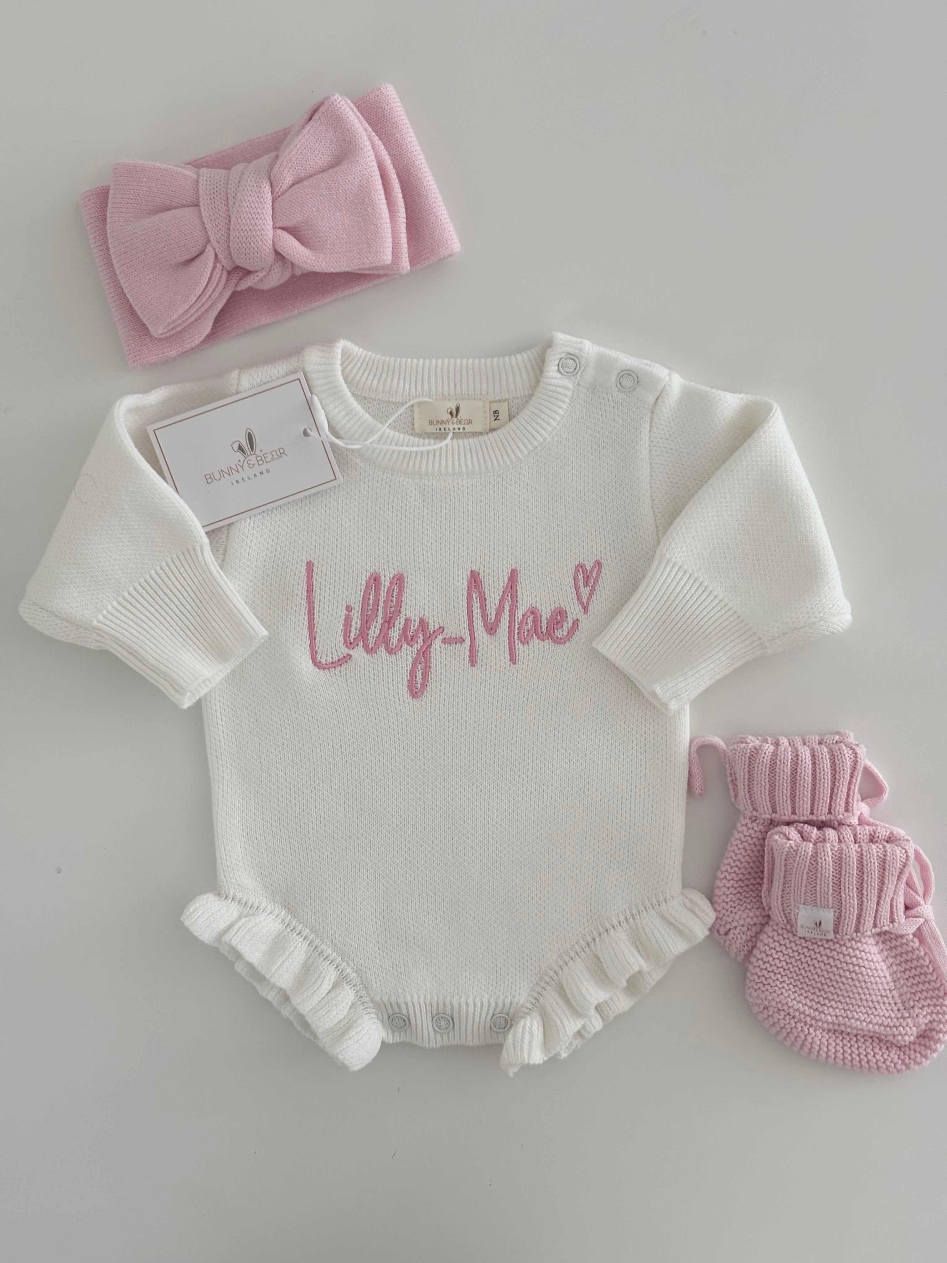 Soft Pink Frill Romper Bundle (Personalisation Available)