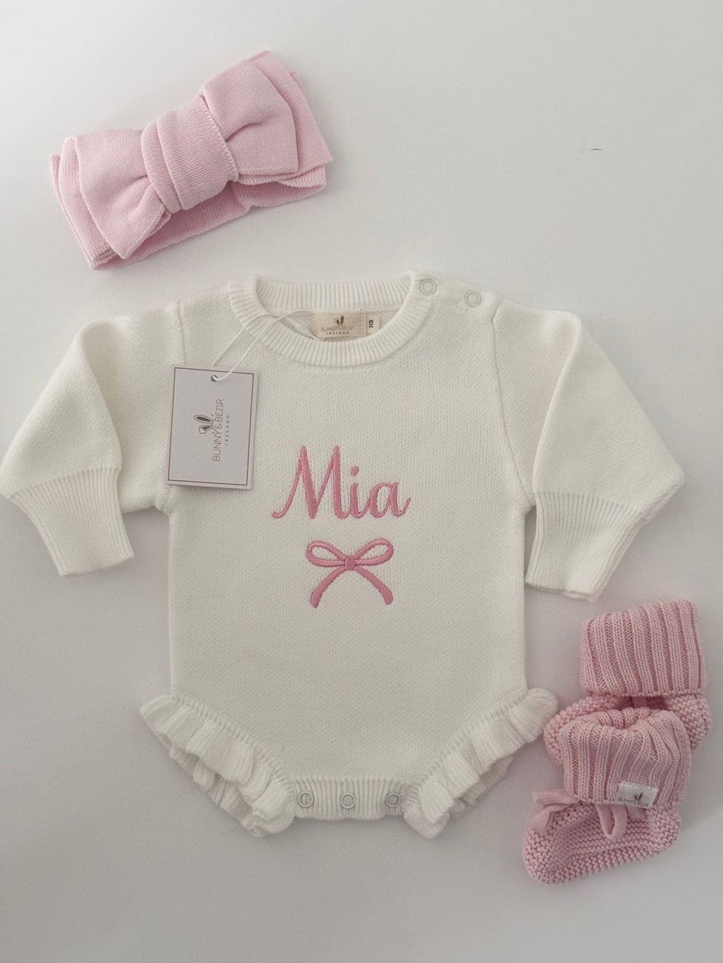 Soft Pink Bow Bundle (Personalise or add your own text)
