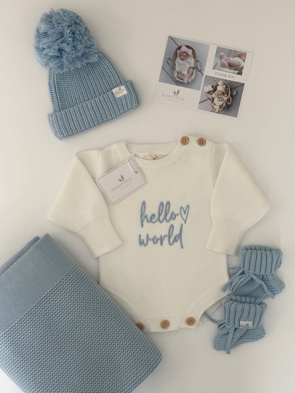 Sky Blue Romper and Blanket Bundle (Option to Personalise)