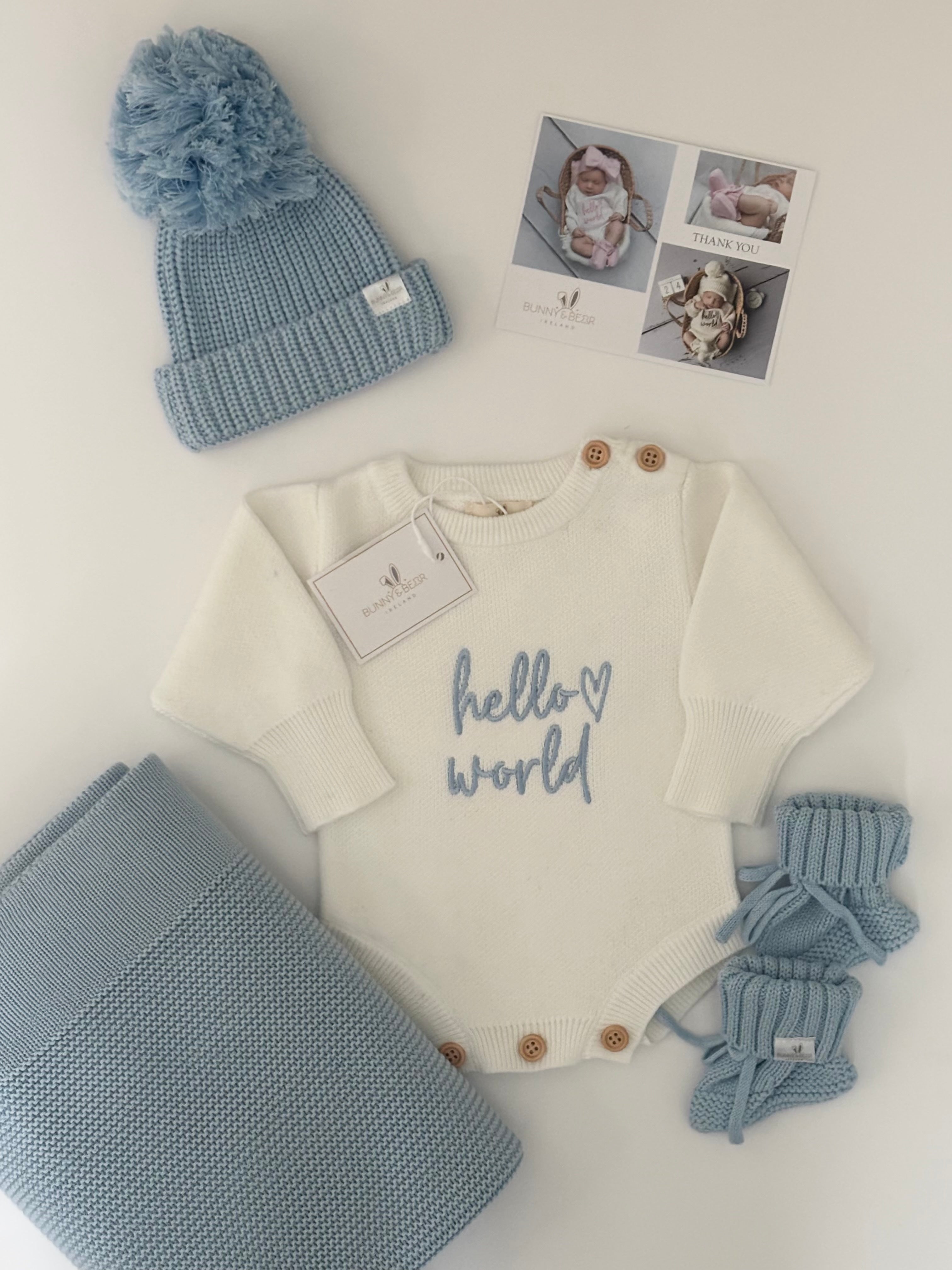 Sky Blue Romper and Blanket Bundle (Option to Personalise)