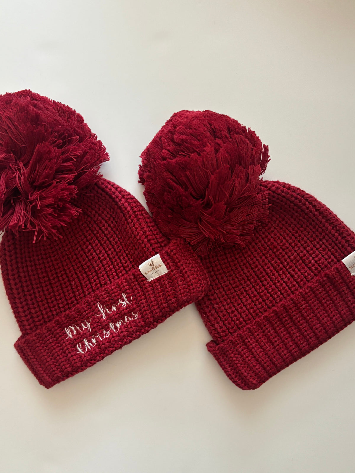Dark Red Pom Pom Hat