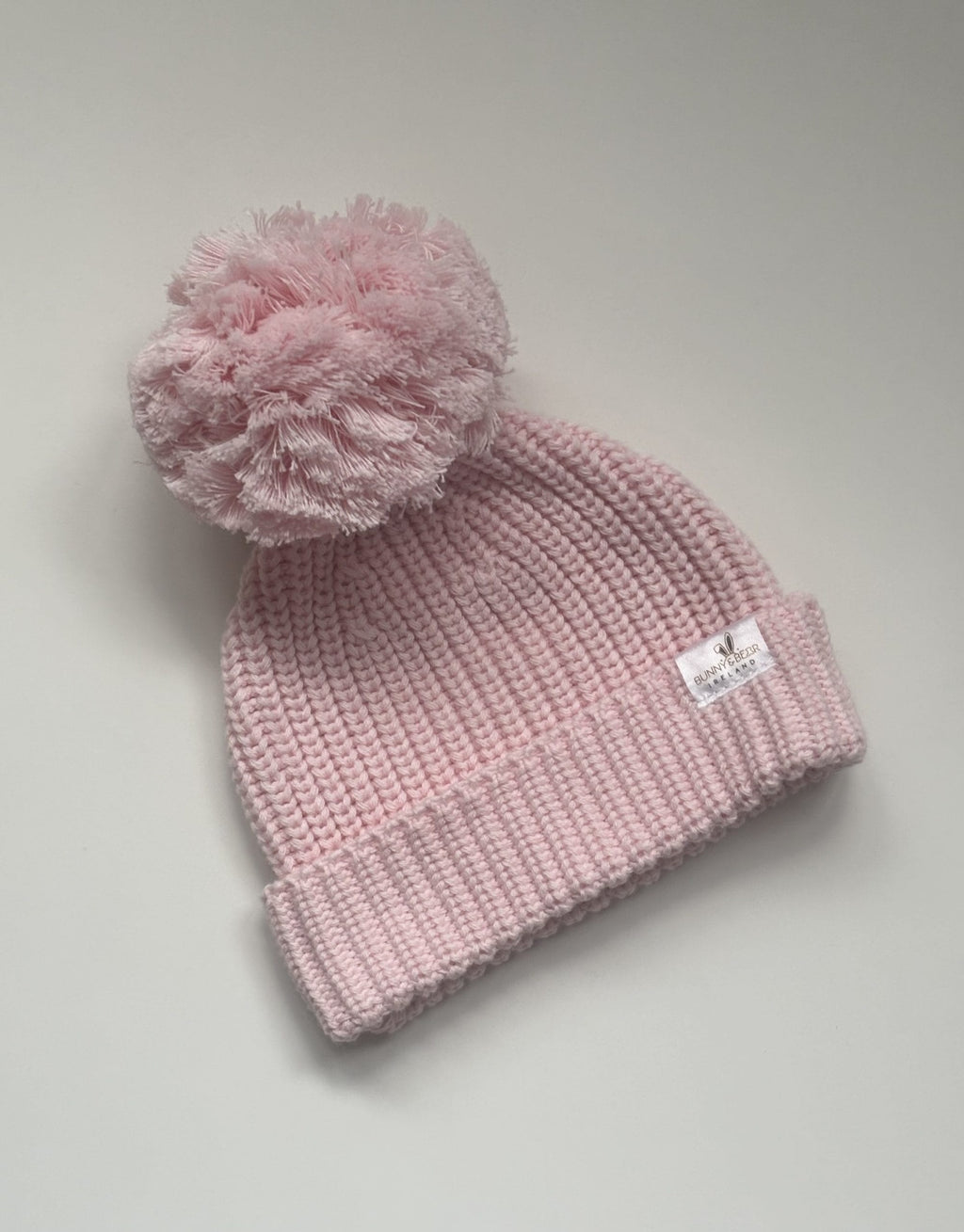 Bunny and Bear Soft Pink Pom-Pom Hat