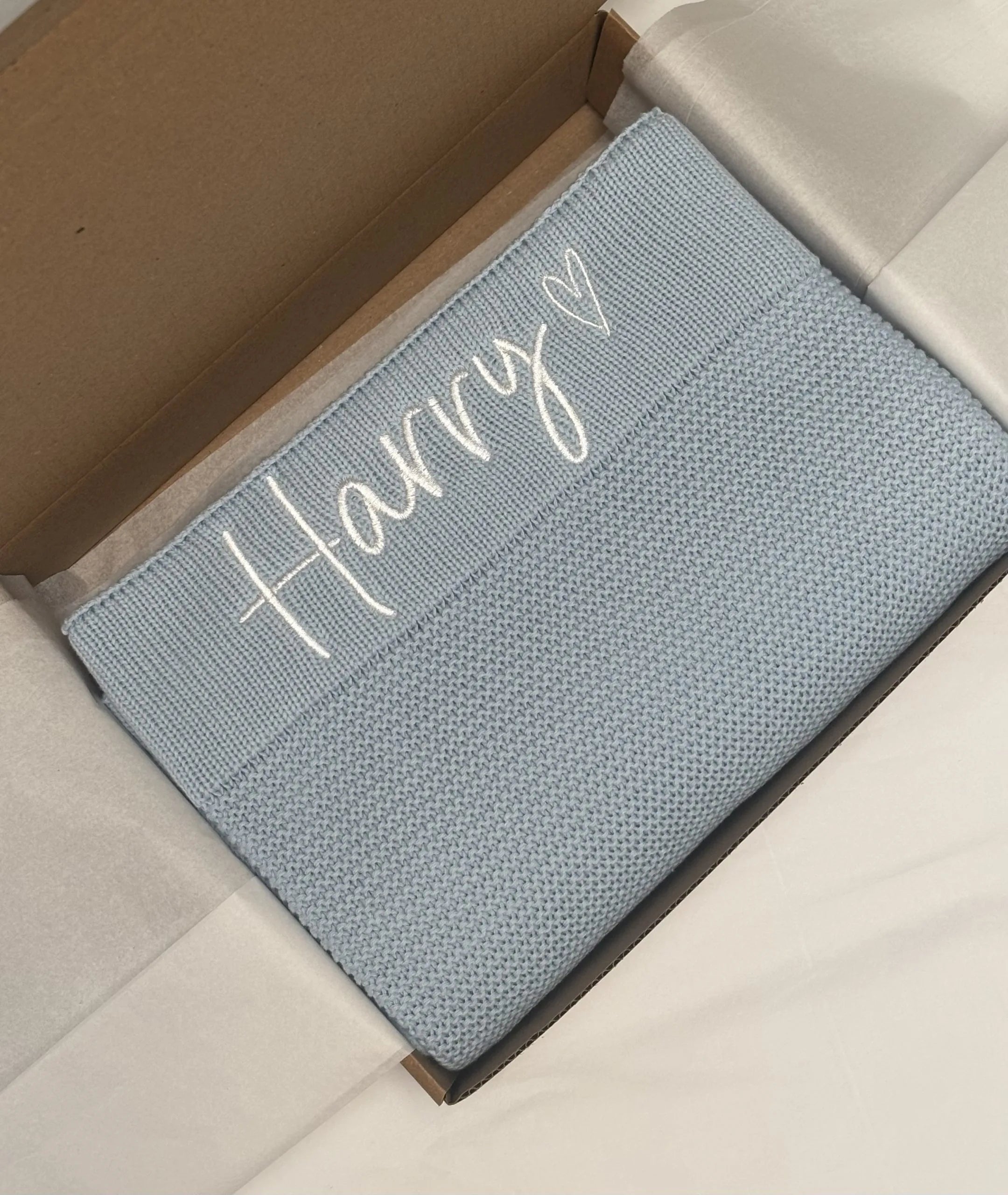 Cotton Knit Blanket (Colour Options & Personalisation Available)