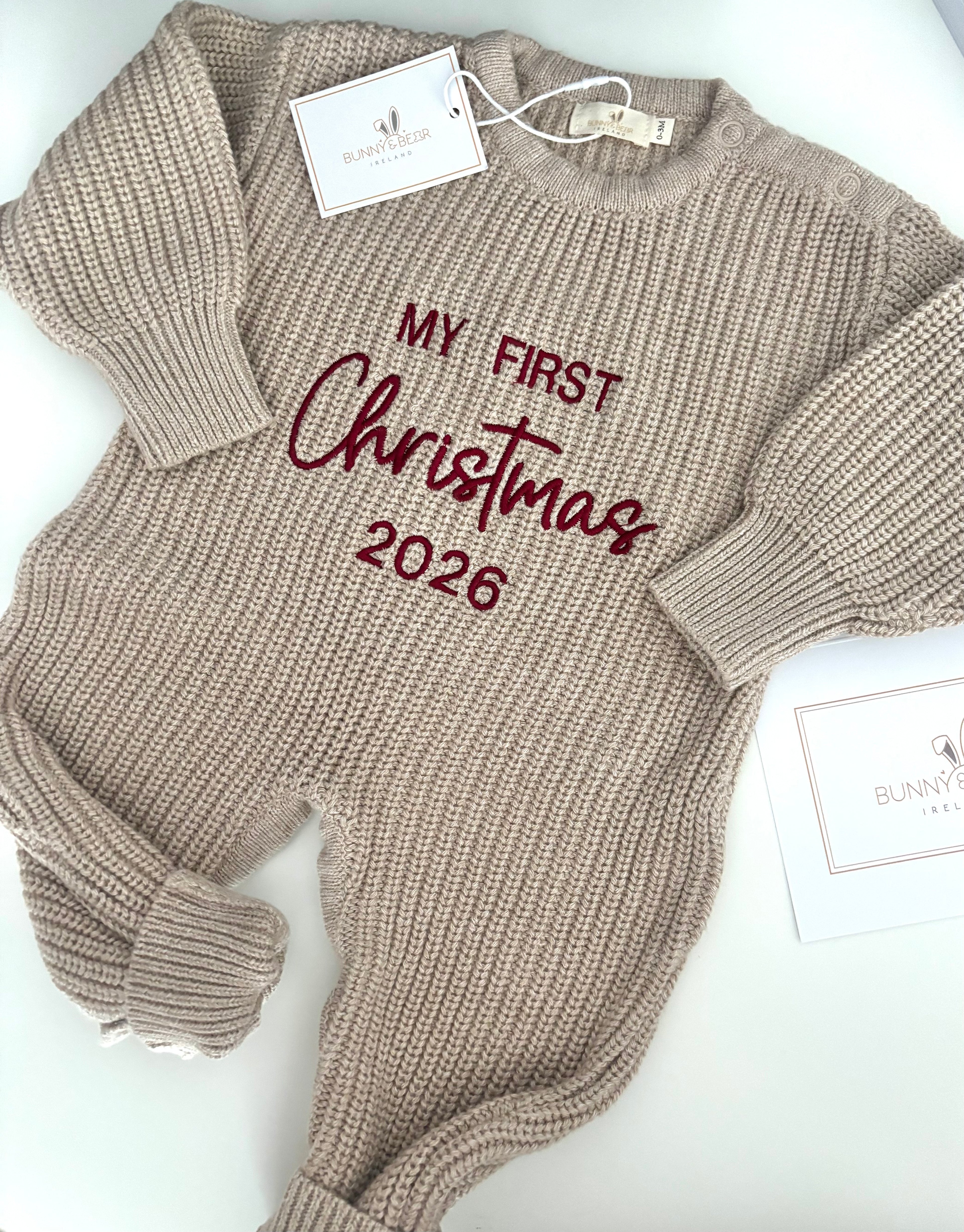Cozy Christmas Onesie -Taupe