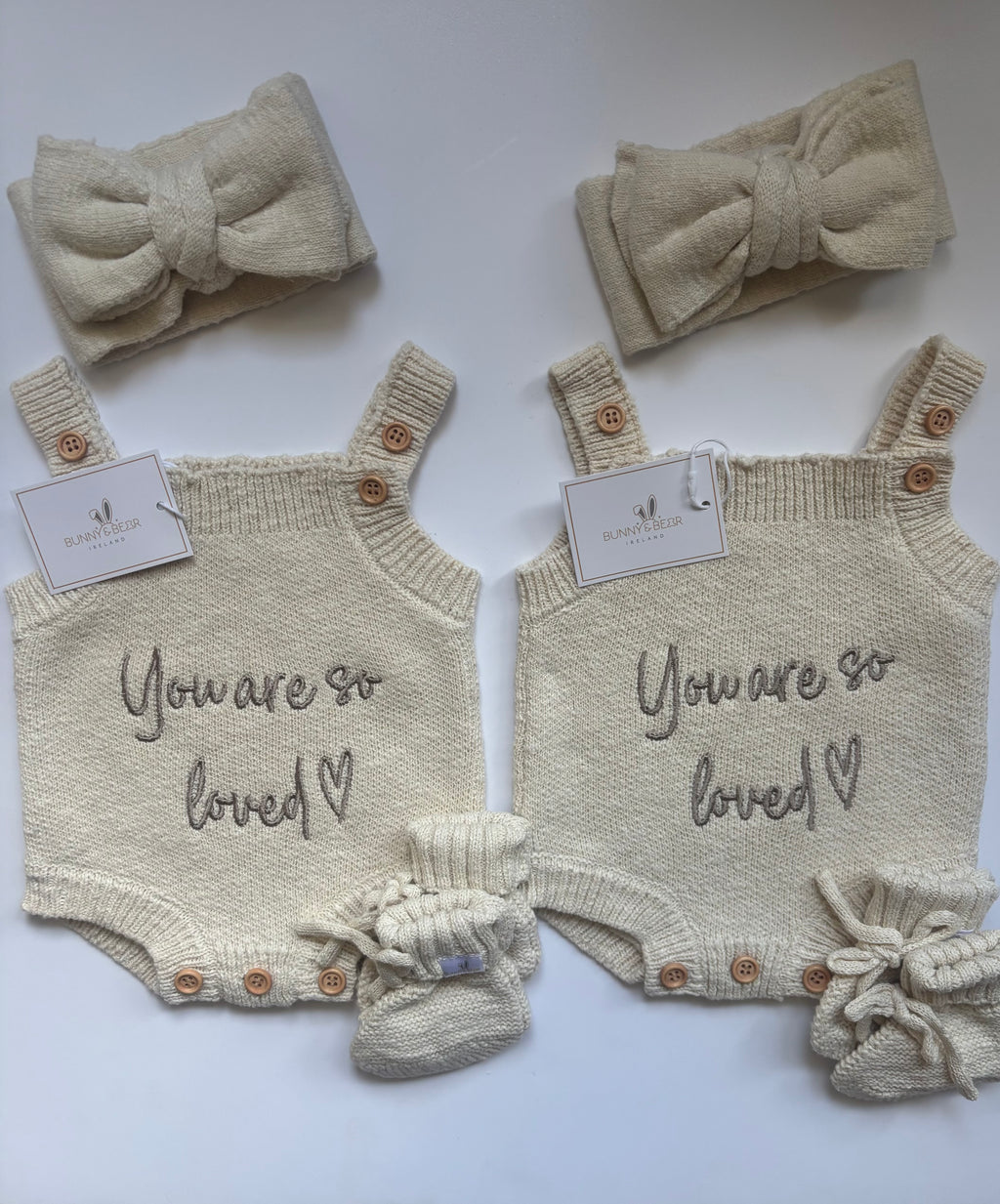 Stoney Beige Twin Summer Rompers