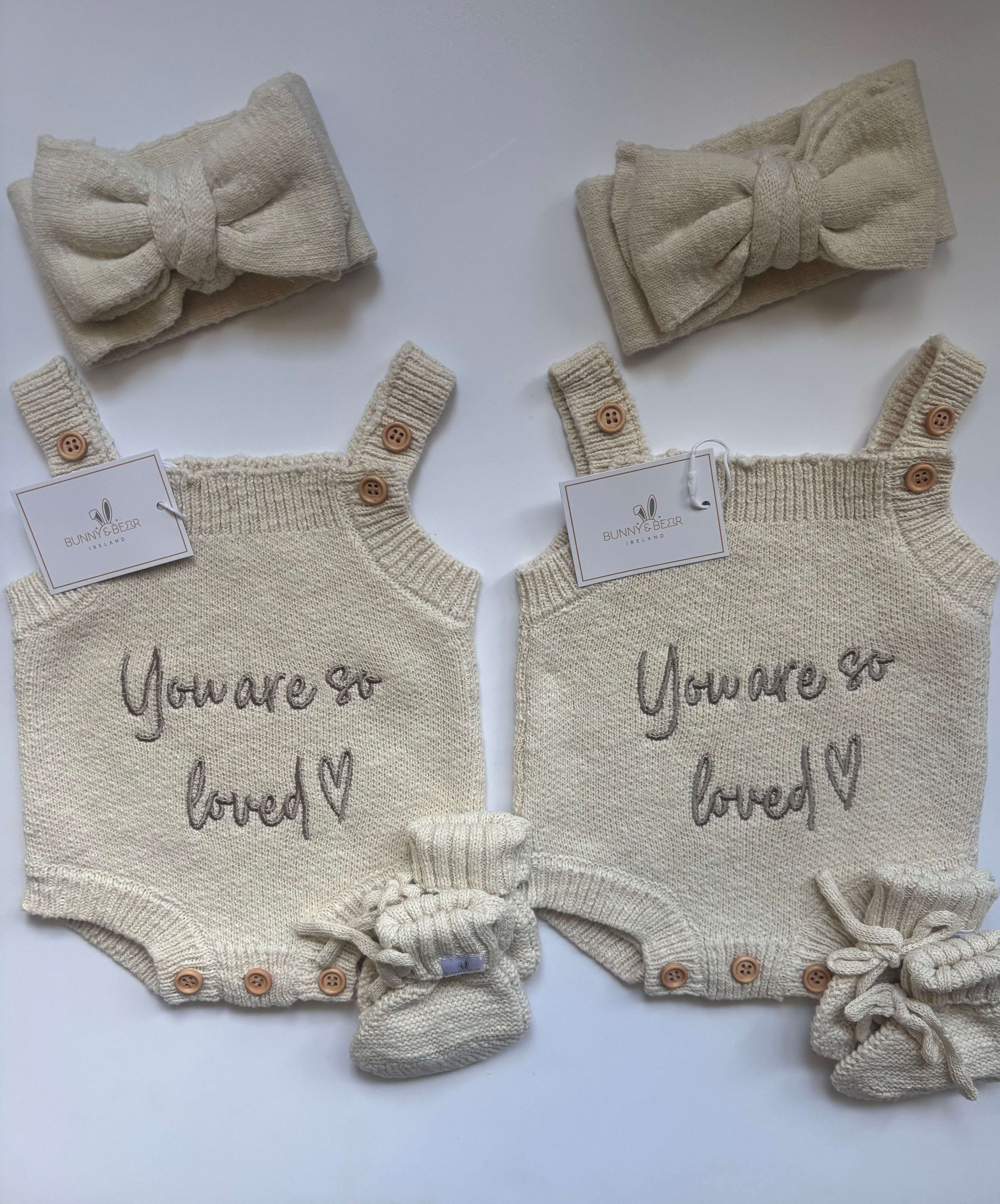 Stoney Beige Twin Summer Rompers
