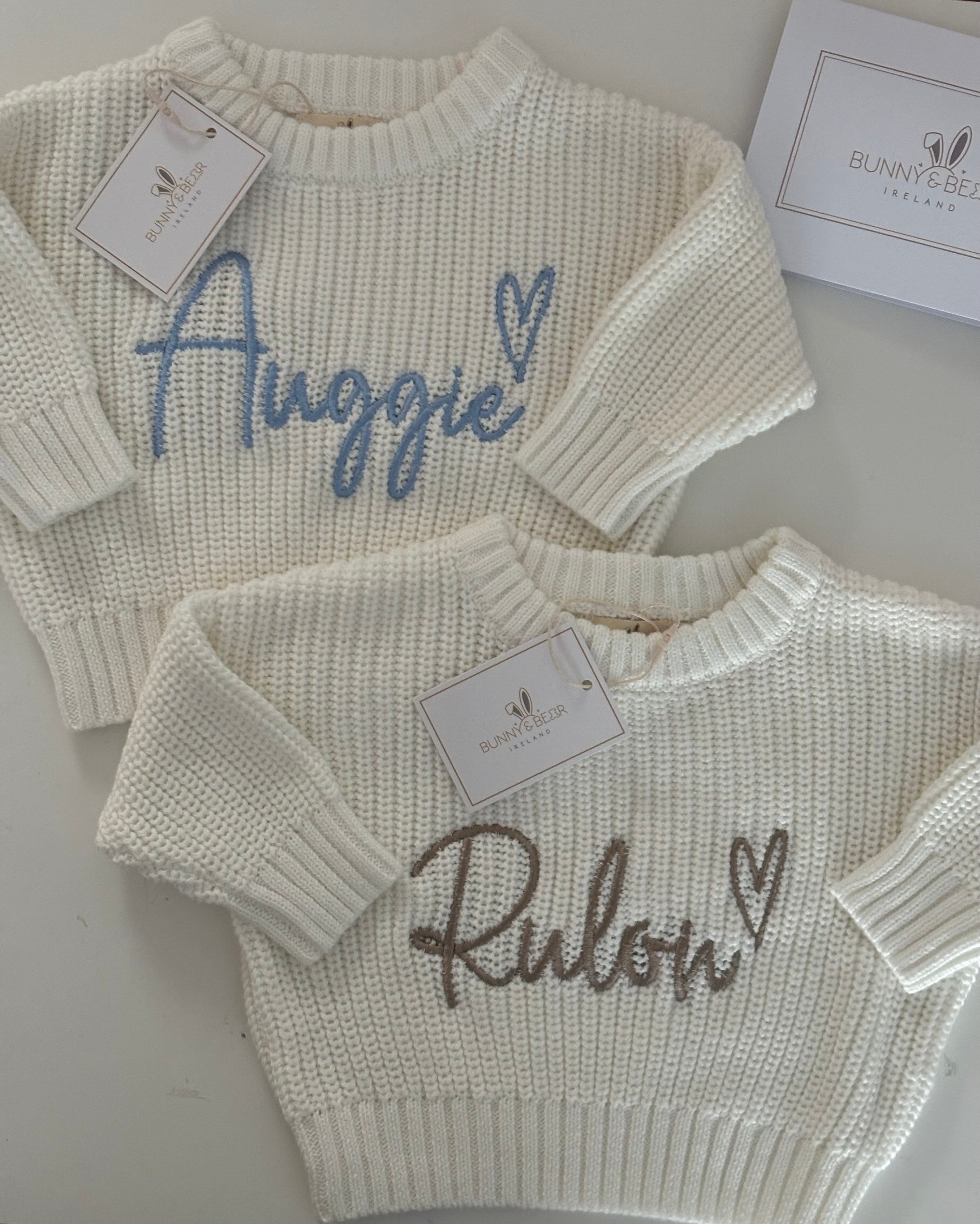 *New* Chunky Knit Jumper and Blanket Bundle (Ivory & Sky Blue)