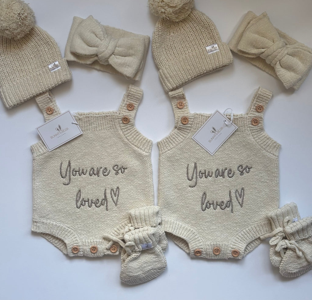 Stoney Beige Twin Summer Rompers