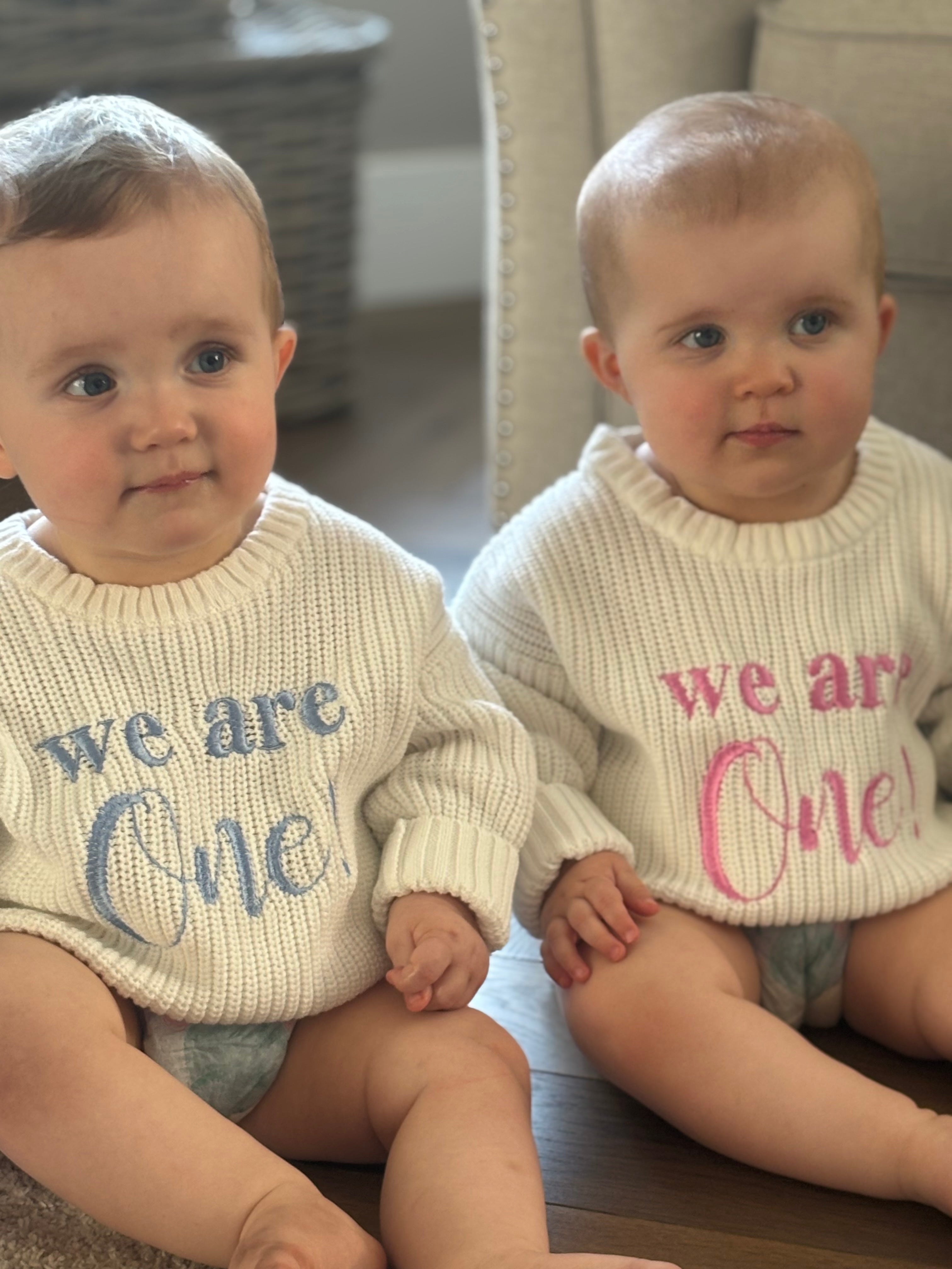 Twins 1st Birthday Sweaters x2