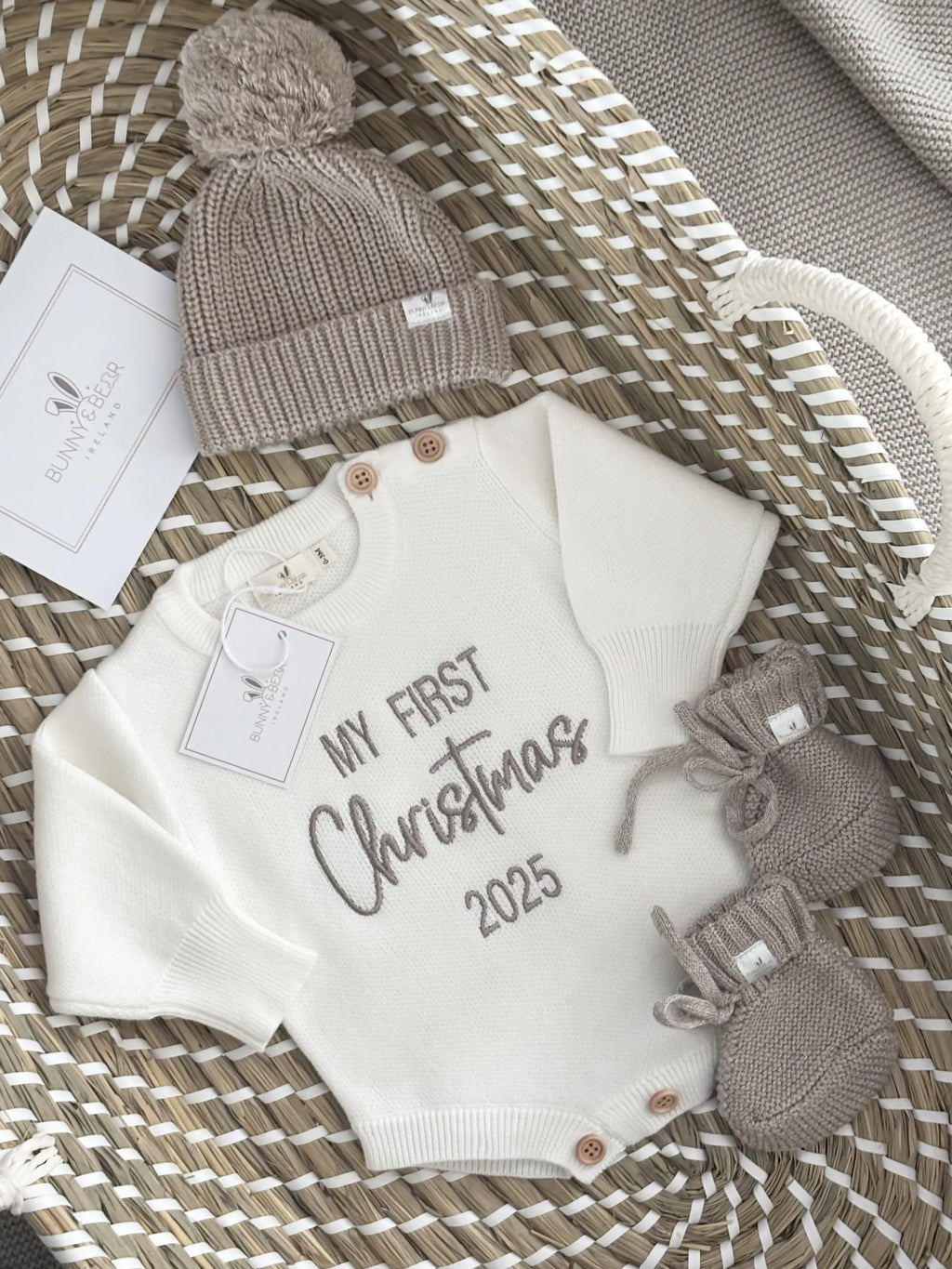 First Christmas Button Romper Bundle (Personalisation Available)