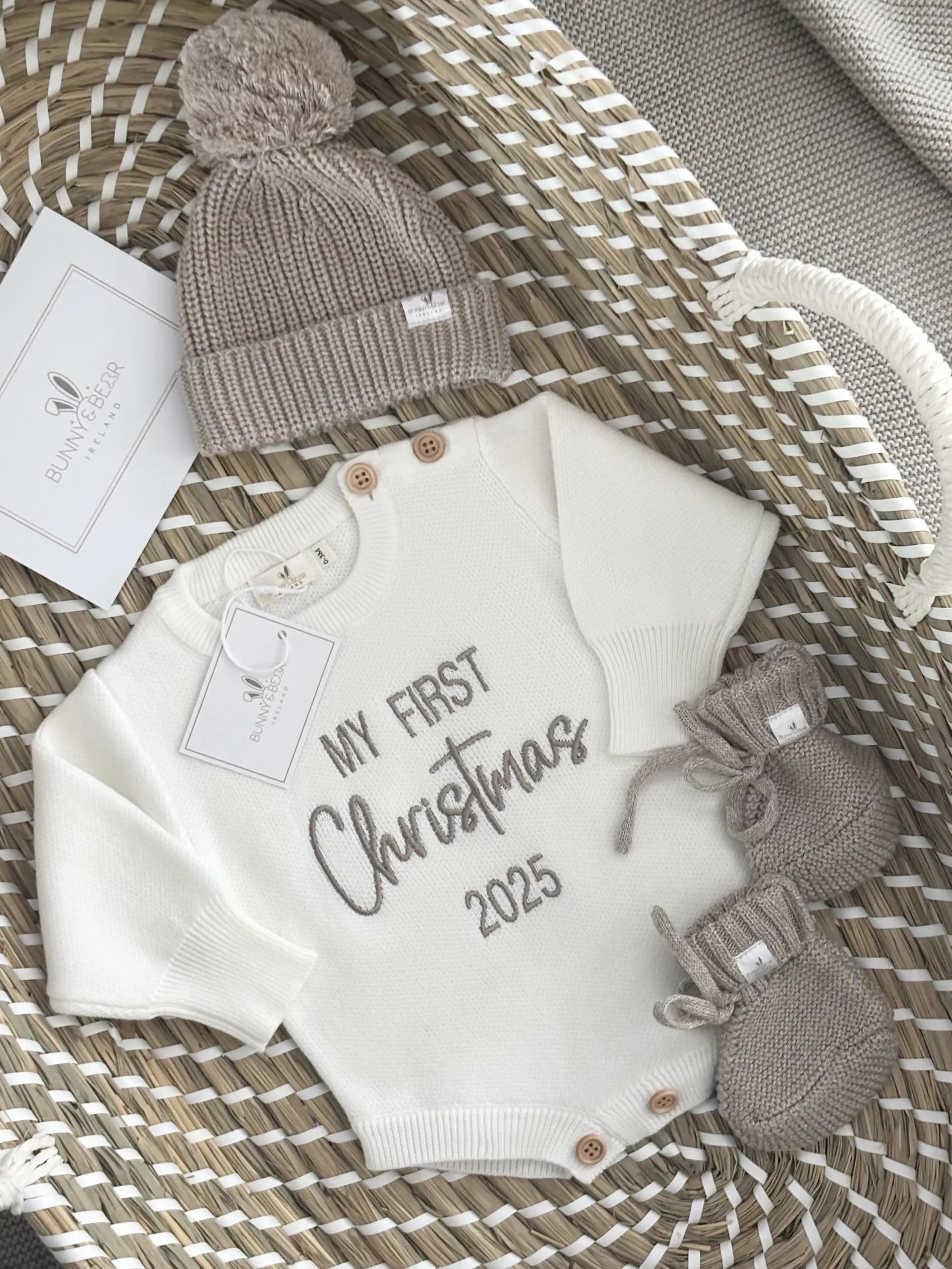 First Christmas Button Romper Bundle (Personalisation Available)