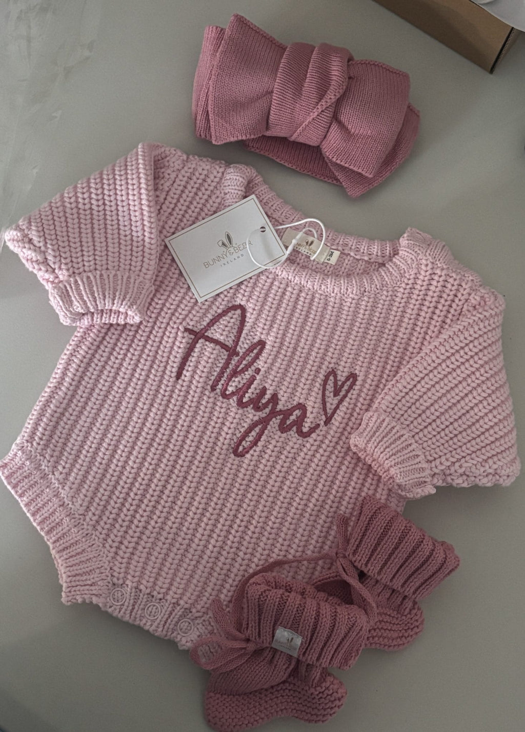 Dusky Pink Chunky Knit Bundle (Personalisation Available)
