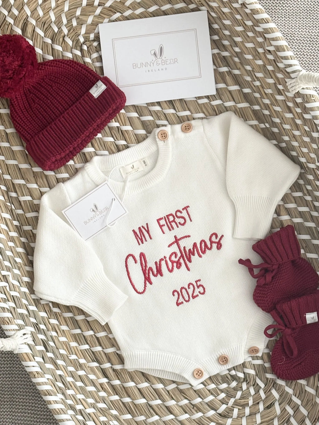 First Christmas Button Romper Bundle (Personalisation Available)