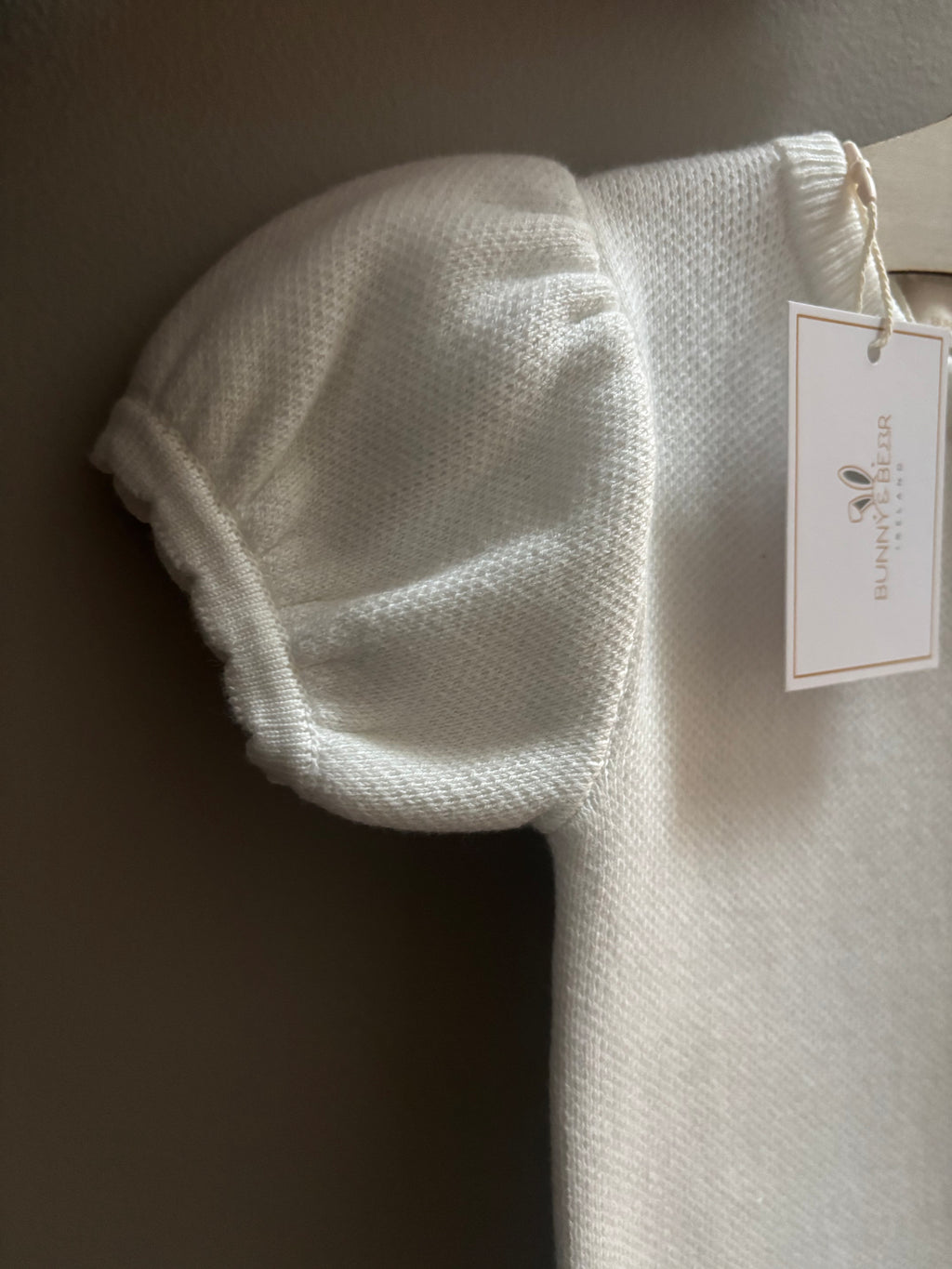 Short Sleeve Ivory Frill Romper (Option to Personalise)