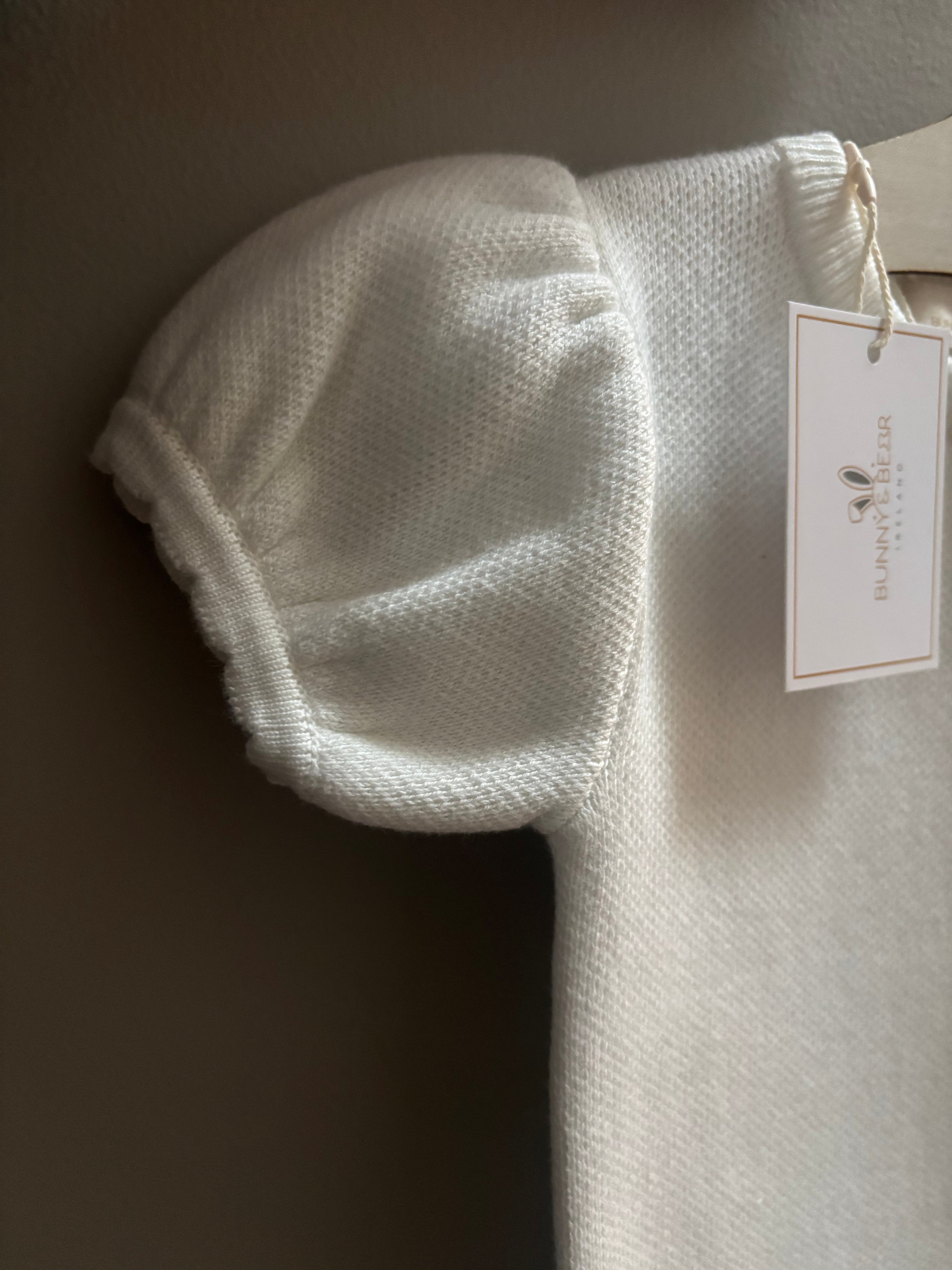 Short Sleeve Ivory Frill Romper (Option to Personalise)