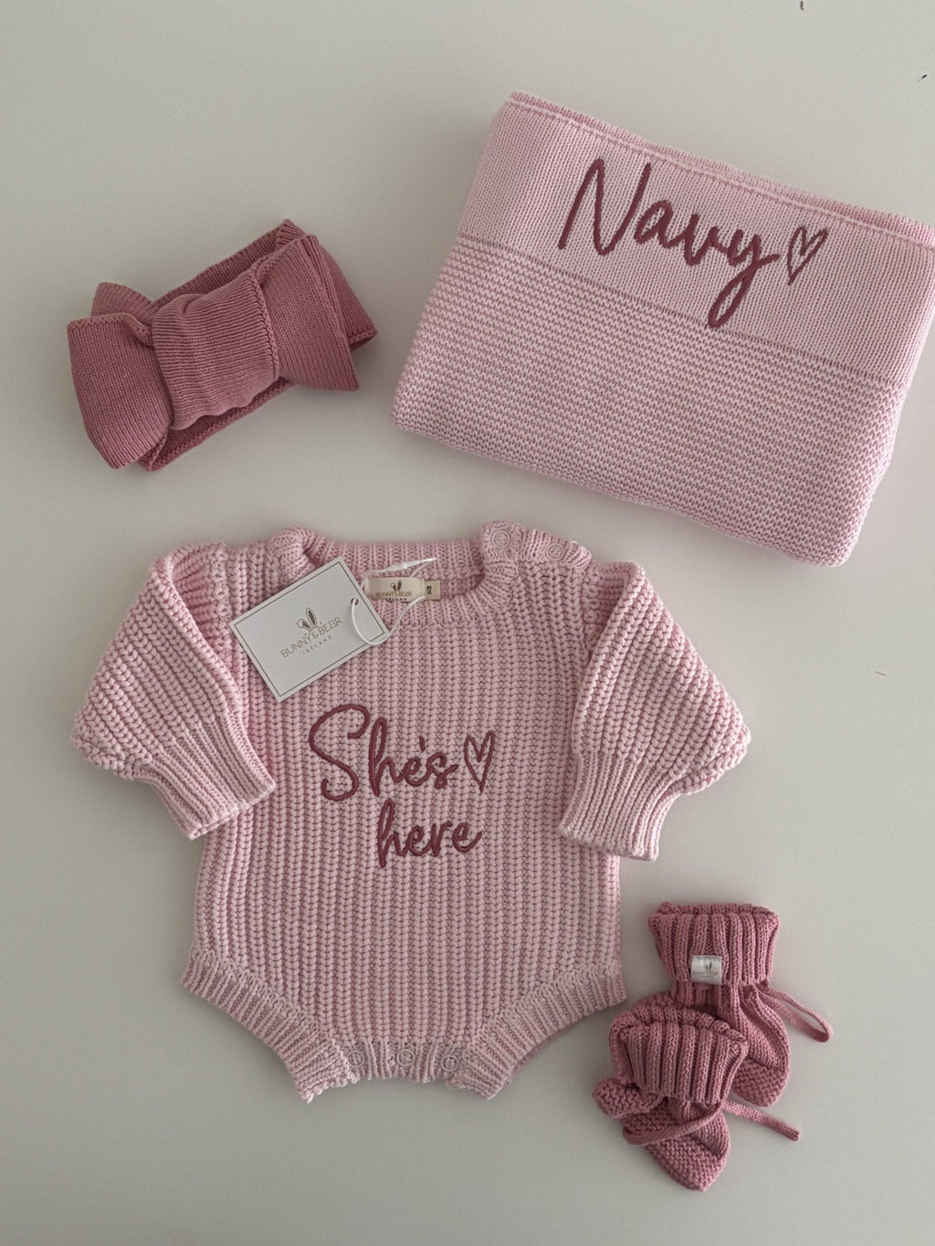 Dusky Pink Chunky Knit Bundle (Personalisation Available)