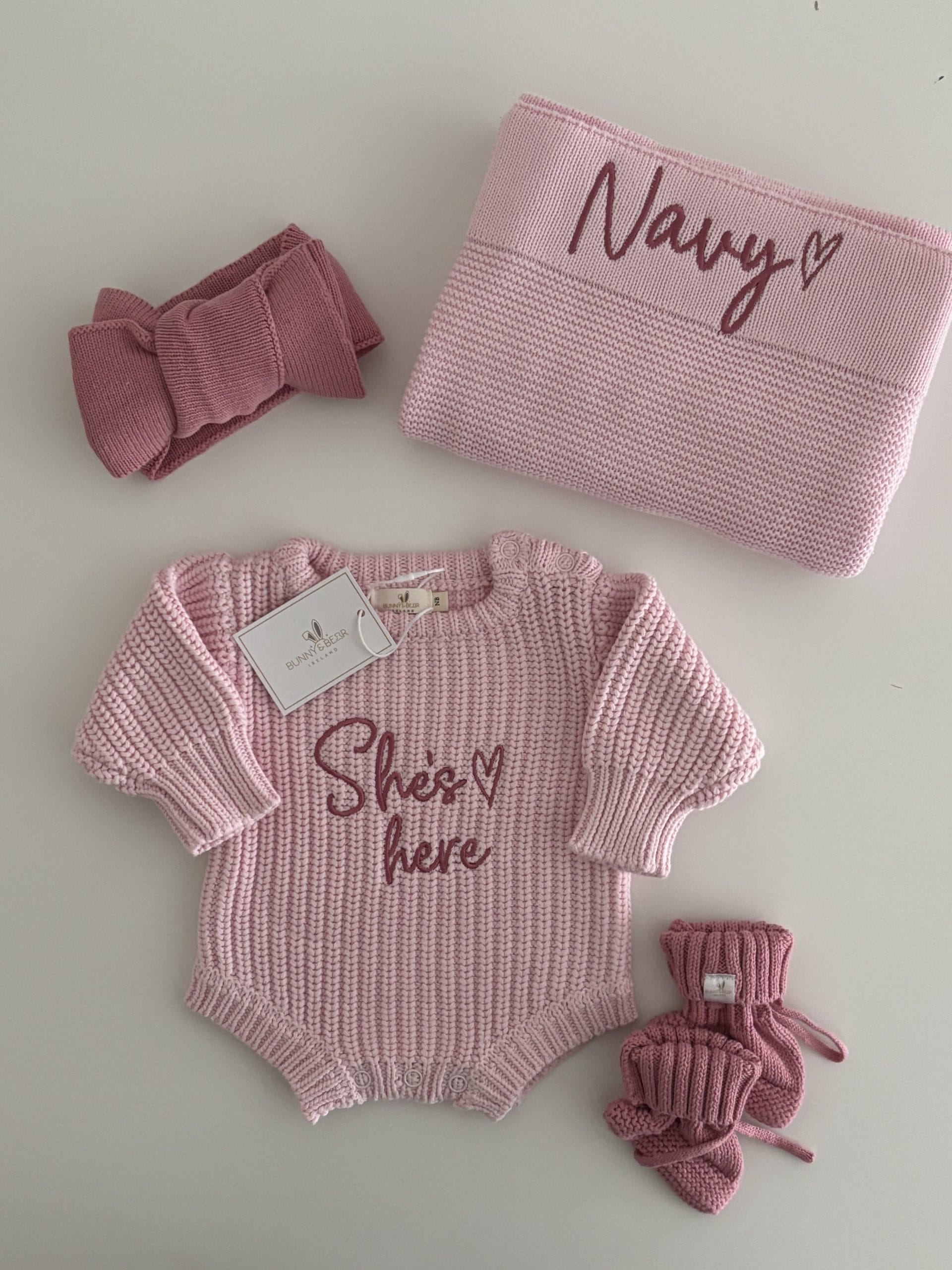 Dusky Pink Chunky Knit Bundle (Personalisation Available)