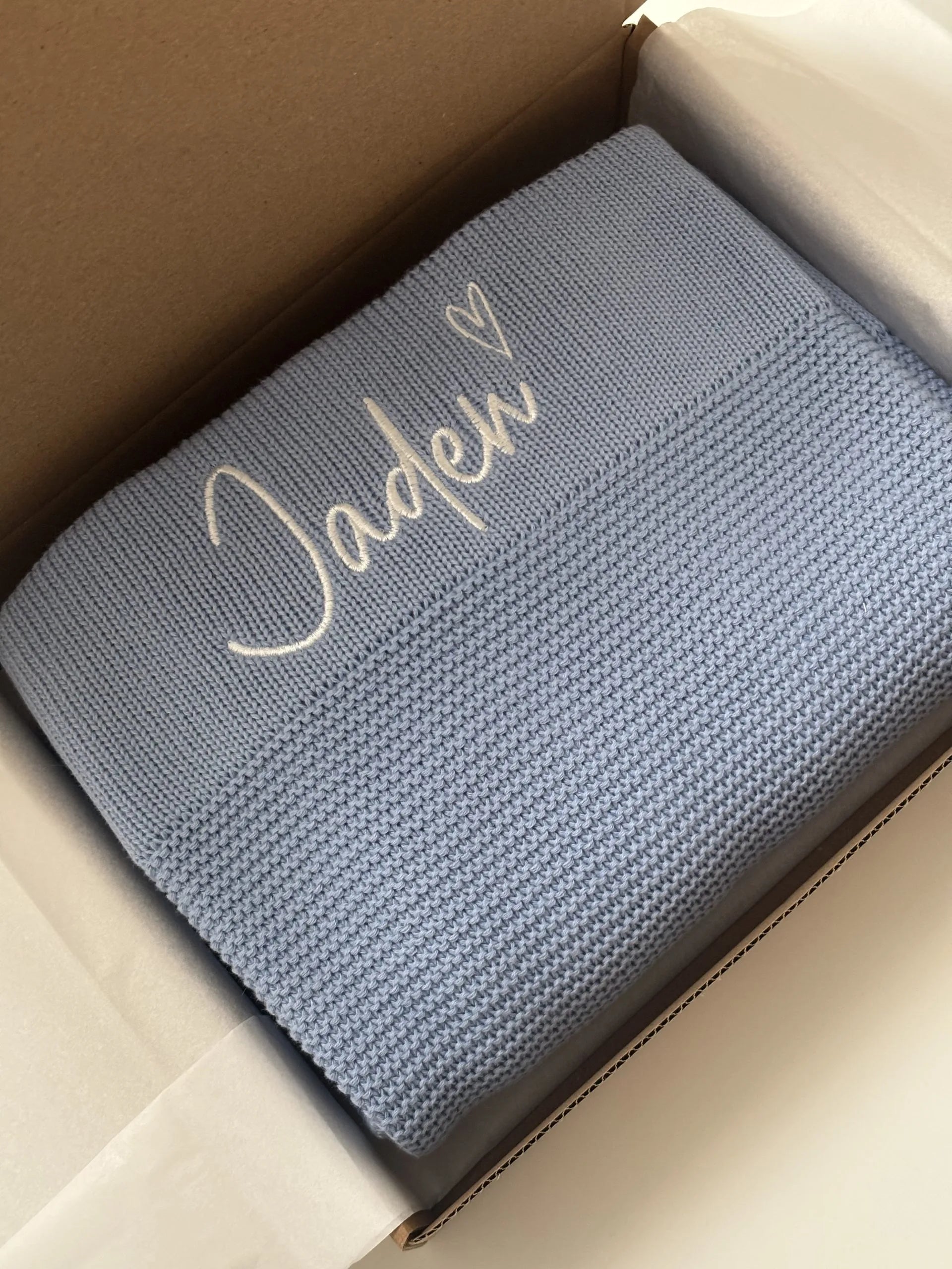 Cotton Knit Blanket (Colour Options & Personalisation Available)