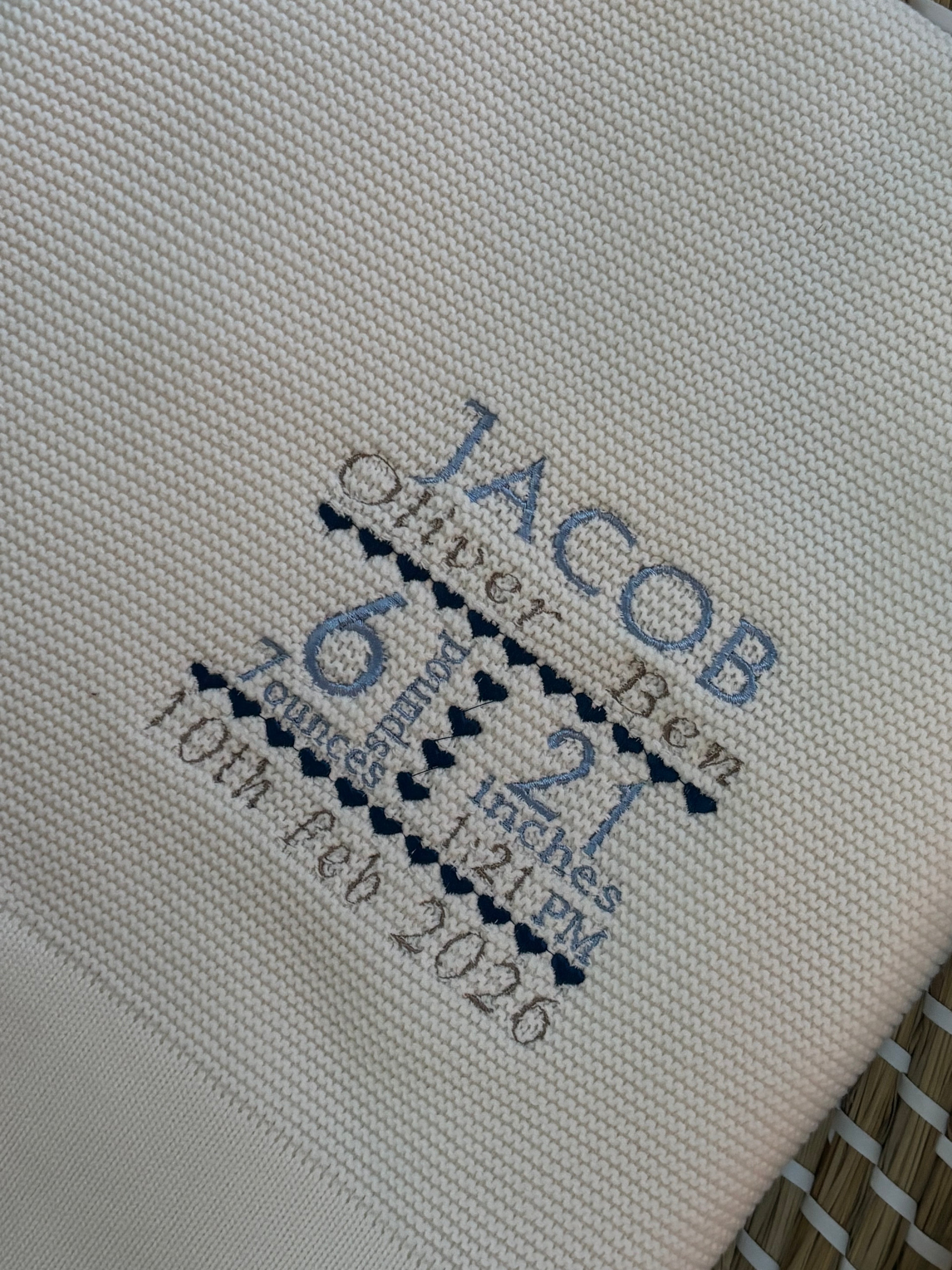 Birth Details Blanket (Colour Options Available)