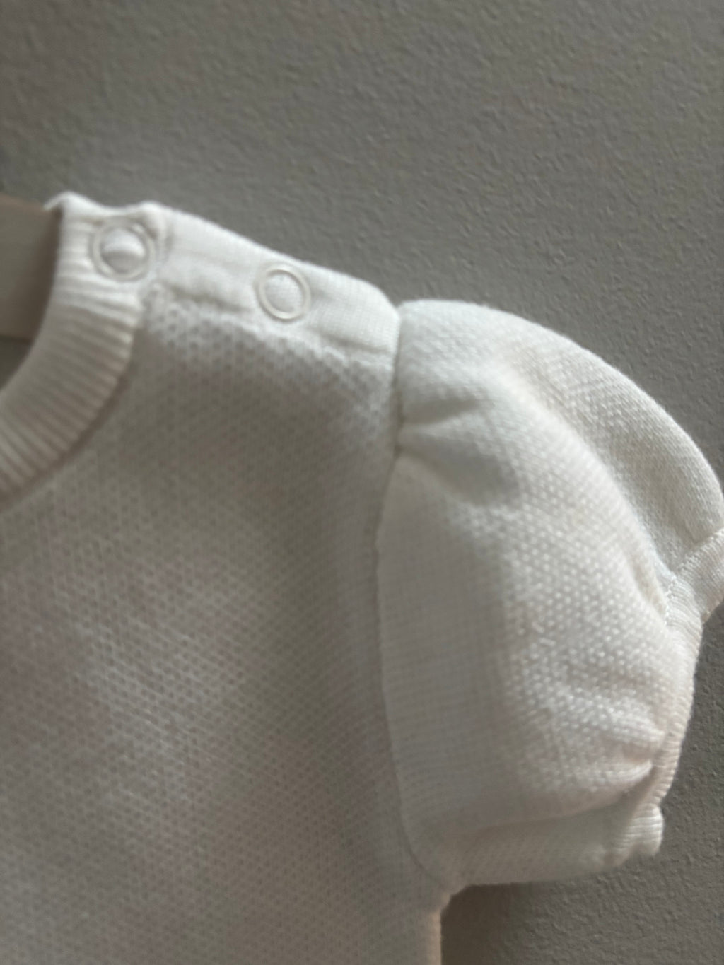 Short Sleeve Ivory Frill Romper (Option to Personalise)