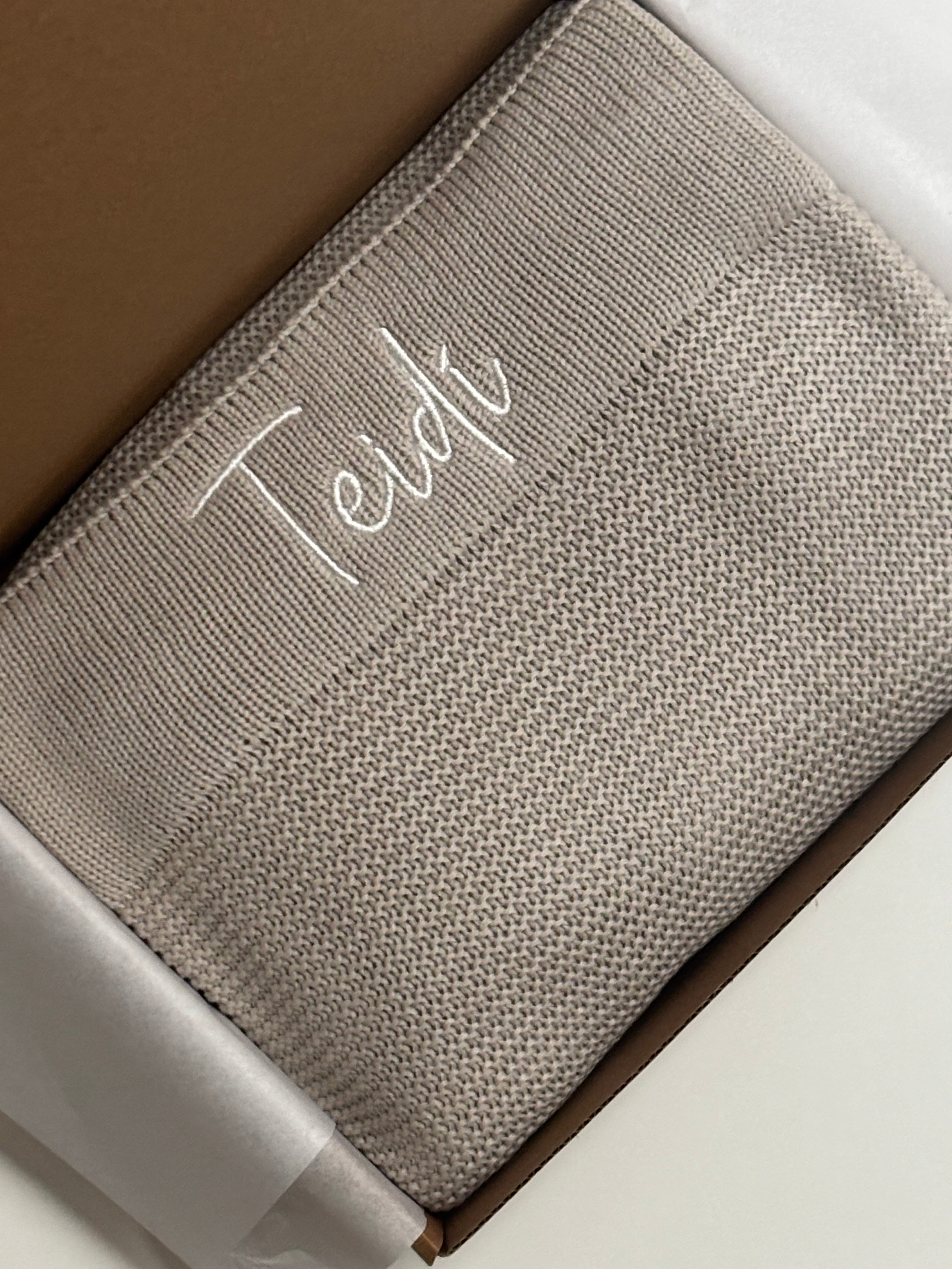 Cotton Knit Blanket (Colour Options & Personalisation Available)