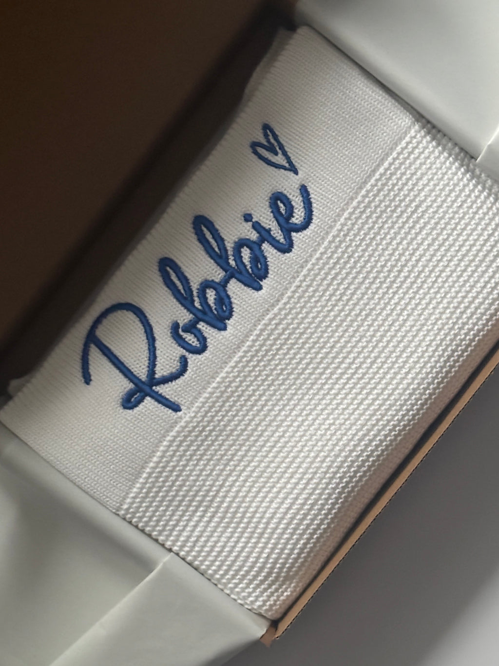 Ivory Personalised Baby Blanket (Thread Colour Options Available)