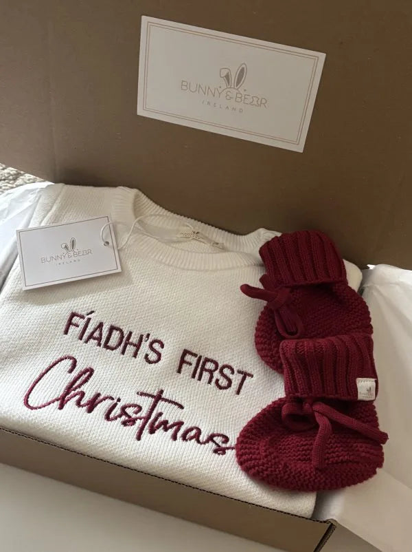 First Christmas Frill Romper Bundle (Personalisation Available)