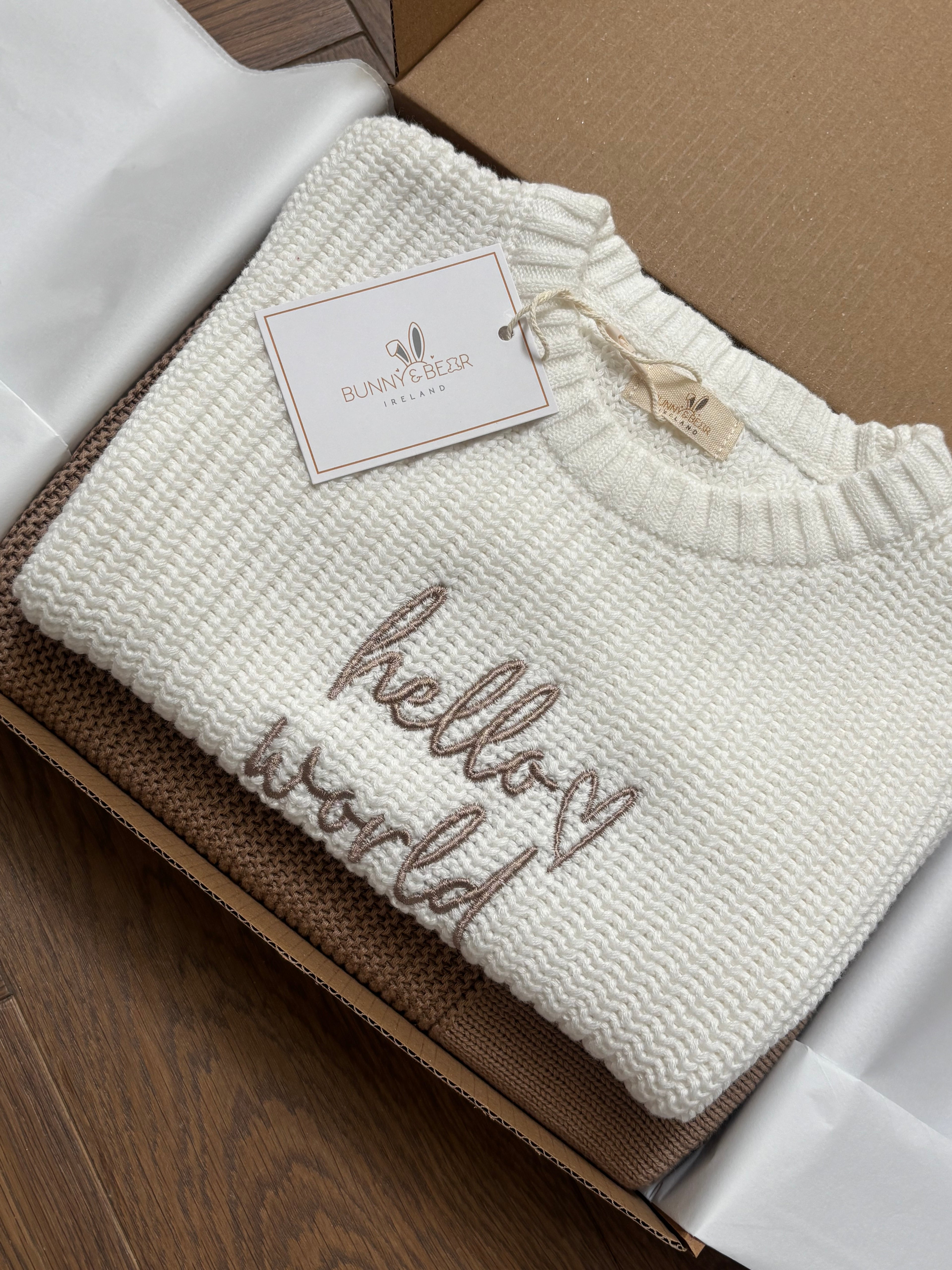 *New* Chunky Knit Jumper and Blanket Bundle (Ivory & Taupe)