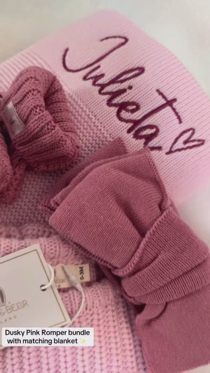 chunky knit dusky pink
